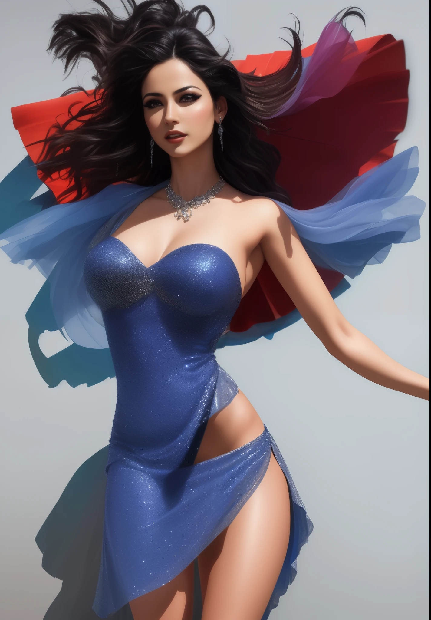 (best quality,4k,8k,highres,masterpiece:1.2),ultra-detailed,(realistic,photorealistic,photo-realistic:1.37),portrait,illustration,detailed eyes and face,long eyelashes,latina woman,dancing salsa,full-body pose,vivid colors,sharp focus,professional lighting,steel blade dress,length 175 cm,by Judith Gutierrez,beautiful flowing movements,expressive facial expression,energetic atmosphere