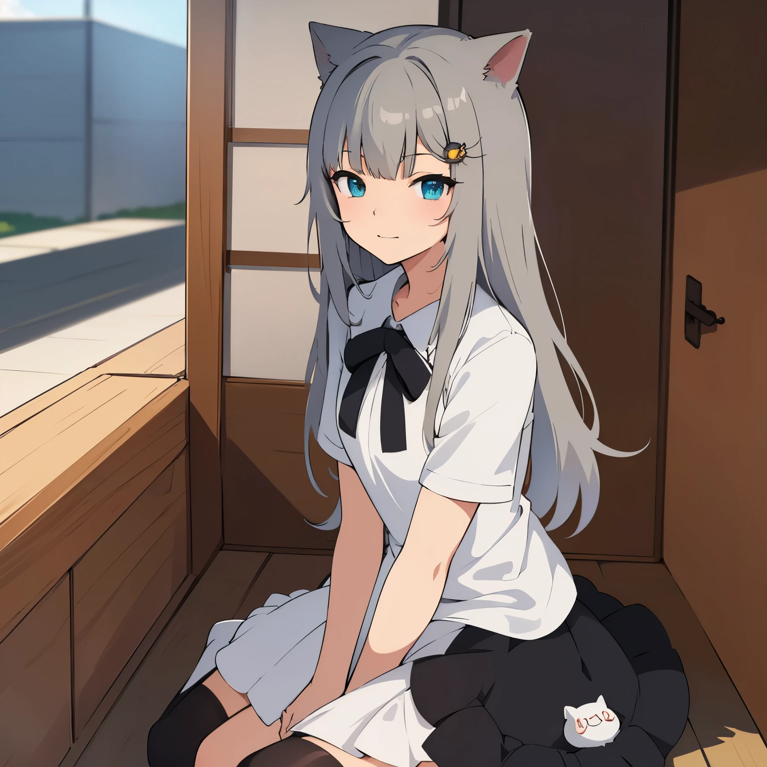 Imagen estilo anime de una chica neko anime 