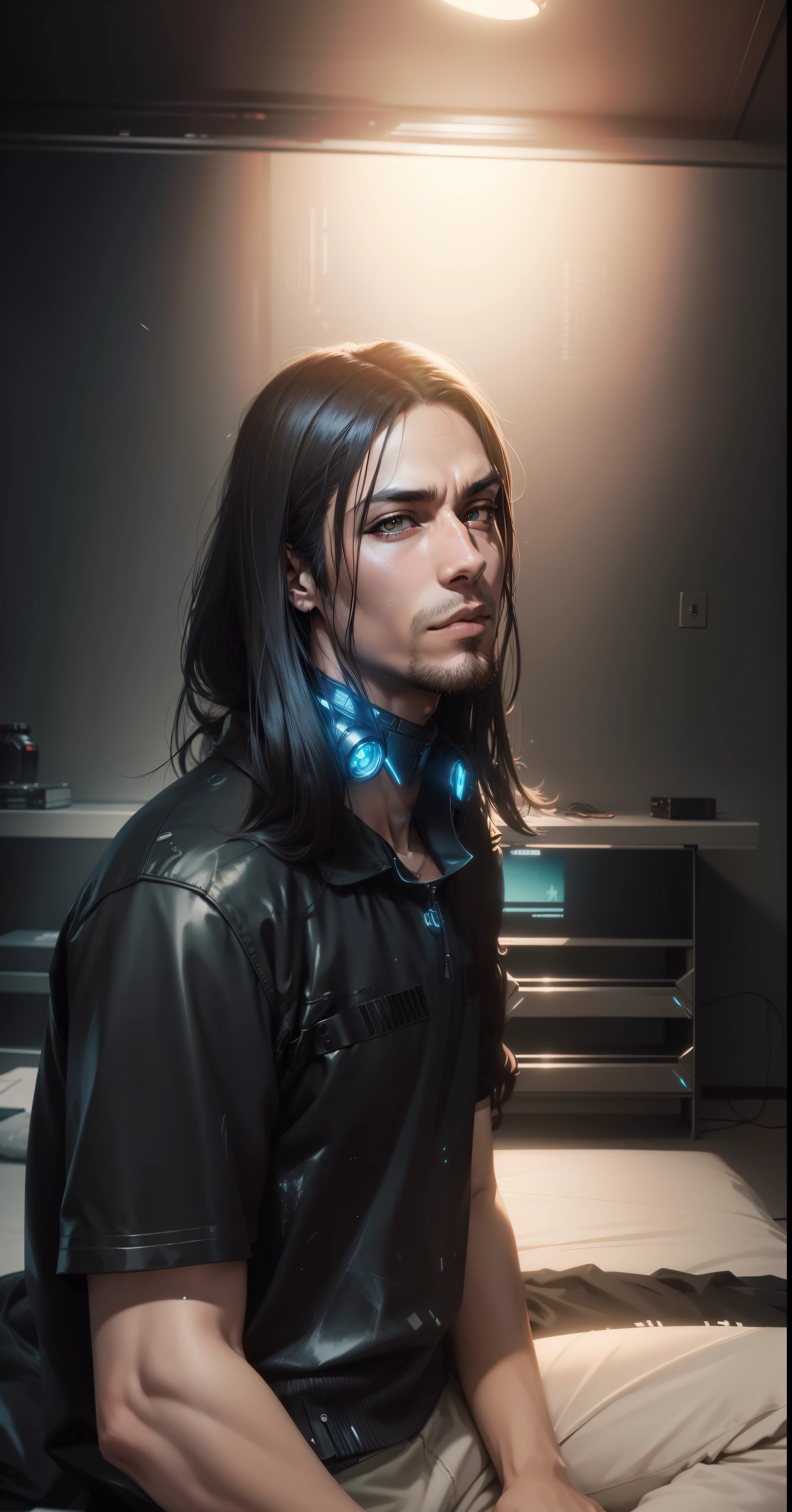 mude o fundo ,anime ,Villain, Ciberpunk, good looking , Cabelo longo, super detalhado, 4k