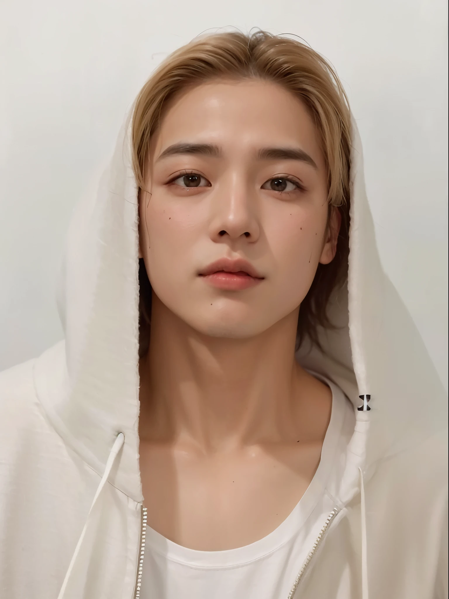 Arafed, homem de capuz branco com camisa branca, adorable and pale korean face, hyung tae, todos do grupo nct, young pale angel, Hong Junho hyung, taejune kim, Jimin\the right eyelid is swollen, Jung Jaehyun, 1 de 7 anos, rosto magro, Tommy 1 6 anos, Inspirado em Jeonseok Lee, Jungkook, hyung tae, Jinyoung Shin, taken at the beginning of 2020, Kim Doyoung, Shin Jeongho, taejune kim, cai xukun, pale korean adorable face, ironic smile, dez Lee, numerosos olhos levemente brilhantes, Bonito redondo olhos inclinados