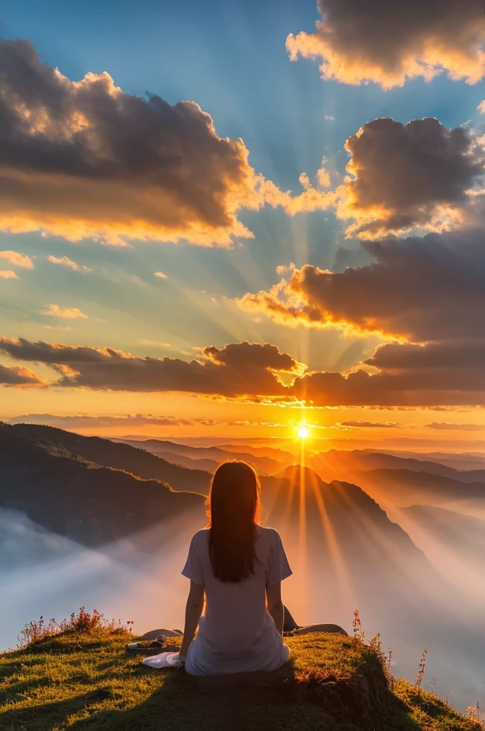 masterpiece,high quality,basking in the soft morning sun,sunrise,Orange,mysterious,fantasy,Happiness,imagination,grow,Spectacular view,beautiful,be outdoors