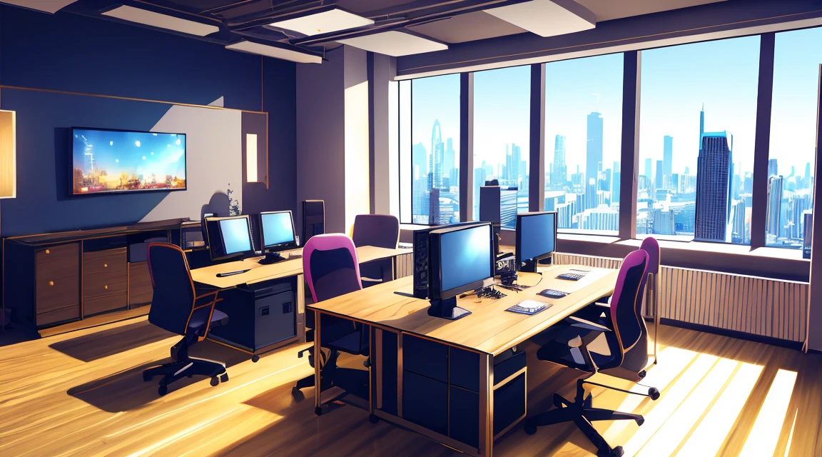 (masterpiece), (best illustration), (no humans), anime background,different offices, ring lighting , rim lighting,(extremely detailed CG unity 8k wallpaper),(masterpiece), (best quality), (ultra-detailed), (best illustration),(best shadow),perfect lighting , perfect anatomy , vivid colors, BgAniDusk