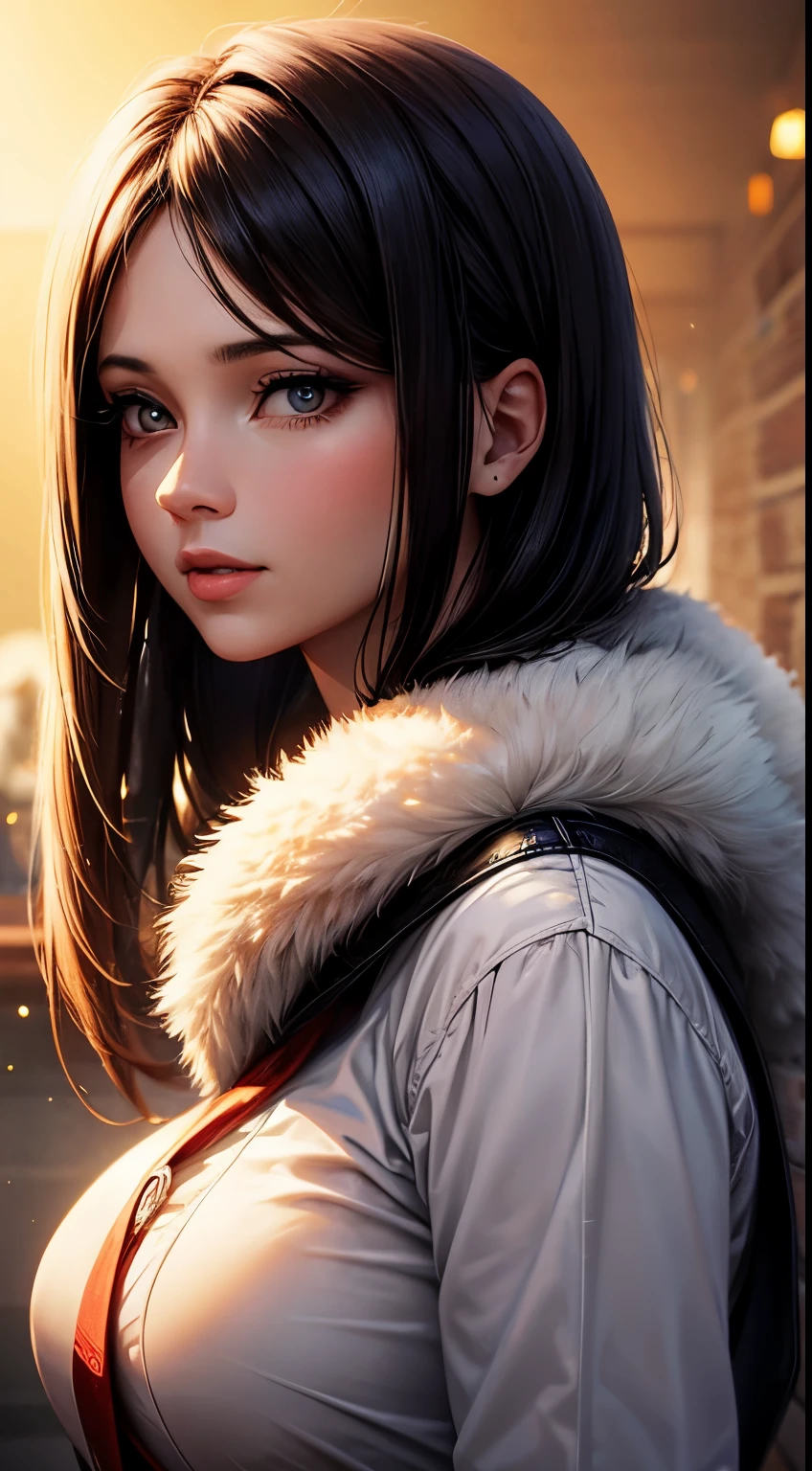 beautiful woman, 30 years old, 2d background with light effects