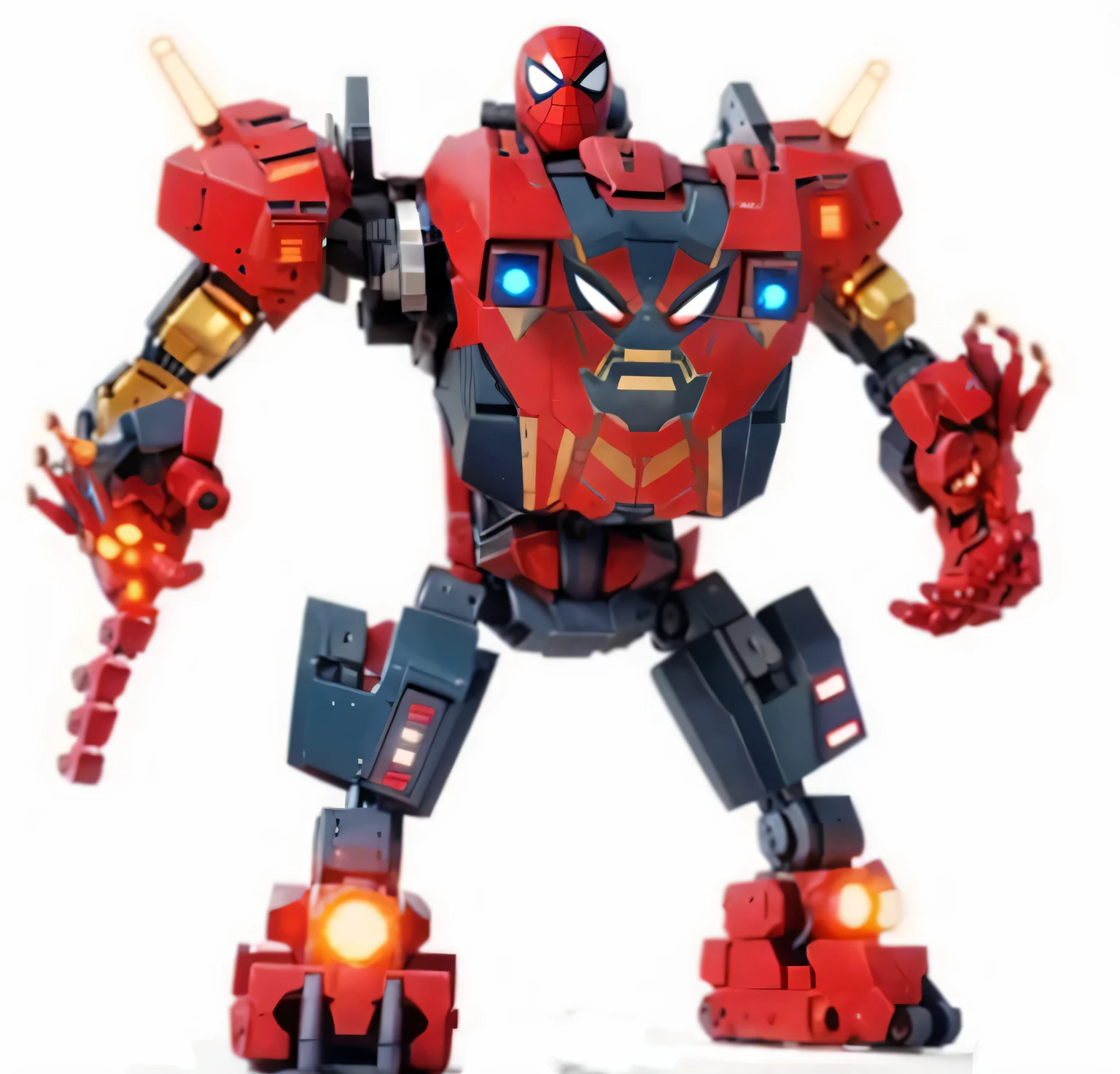Spiderman on robot war machine, highly detailed, ultra high resolution, high quality
