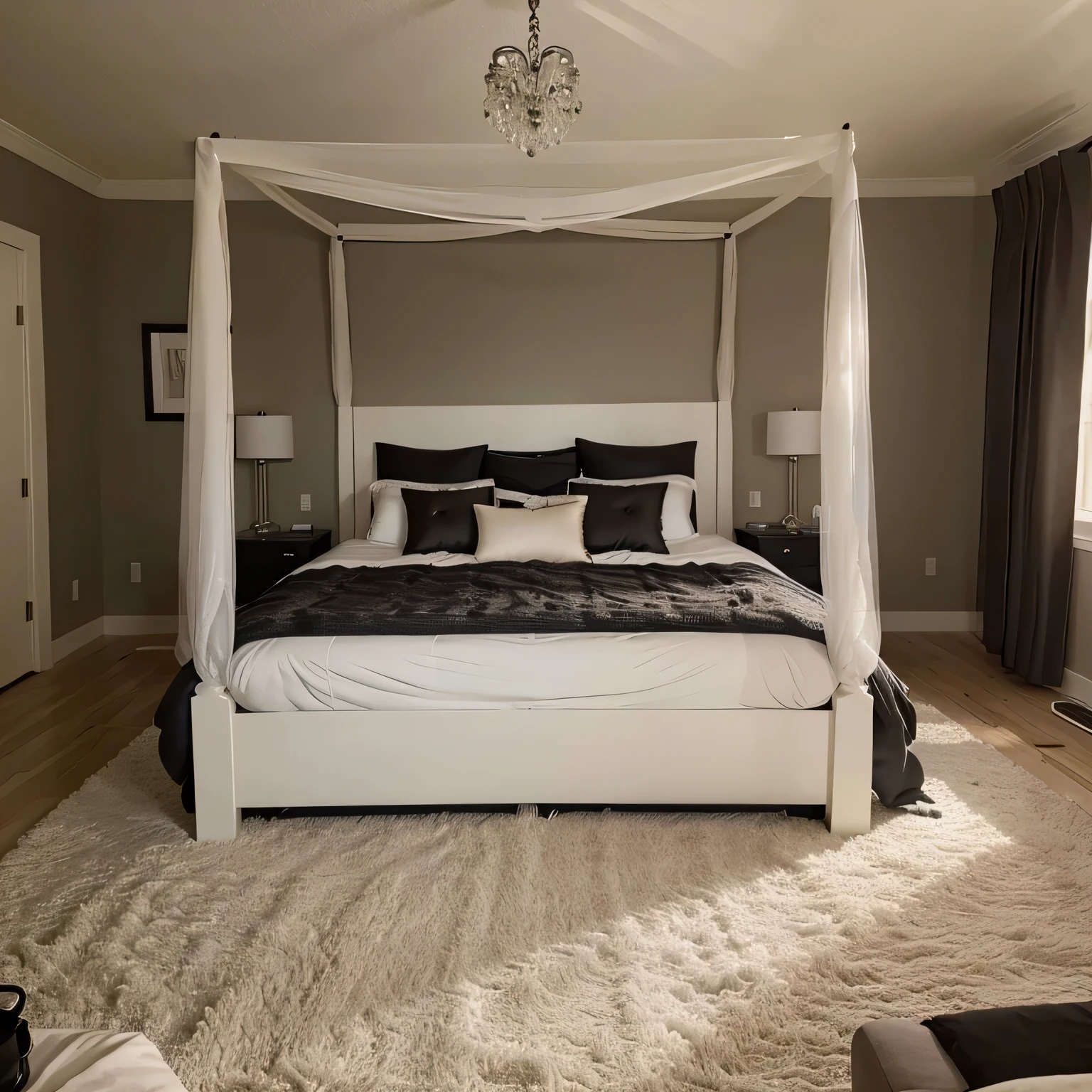 The camera pans out to reveal the transformed bed, now a stunning centerpiece in the room