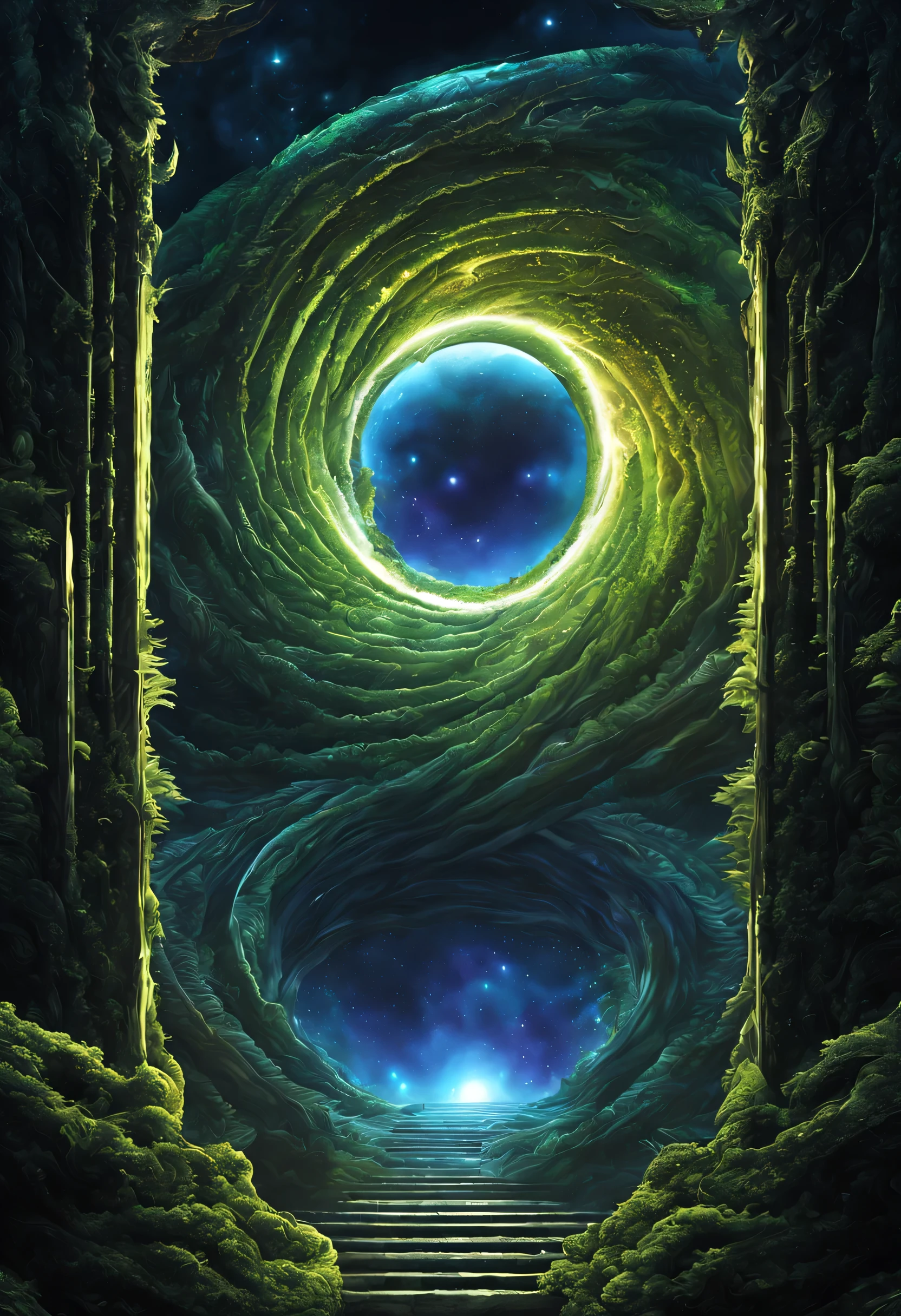  The Gate of Time and Space，Web portals，wormhole，swirl，connected, Alien worlds and alien jungles，alien creatures，