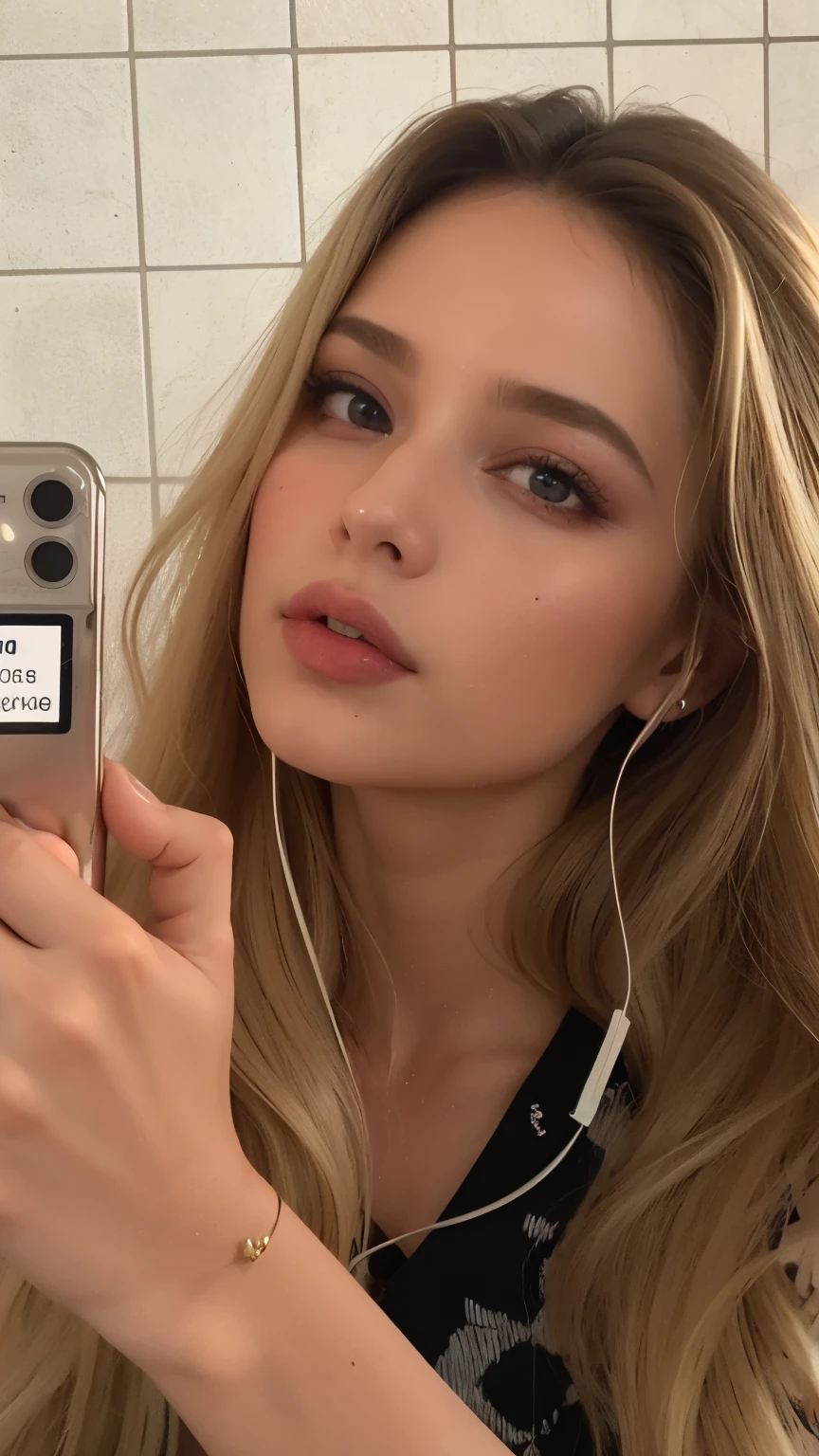mulher loira tirando uma selfie com seu celular e fones de ouvido, modelo do instagram, Anna Nikonova aka Newmilky, dasha taran, Retrato de Sophie Mudd, Yelena Belova, Anastasia Ovchinnikova, selfie, estilo de julia razumova, face like exposed ester, beleza de cair o queixo, Angelina Stroganova, rosto perfeito )