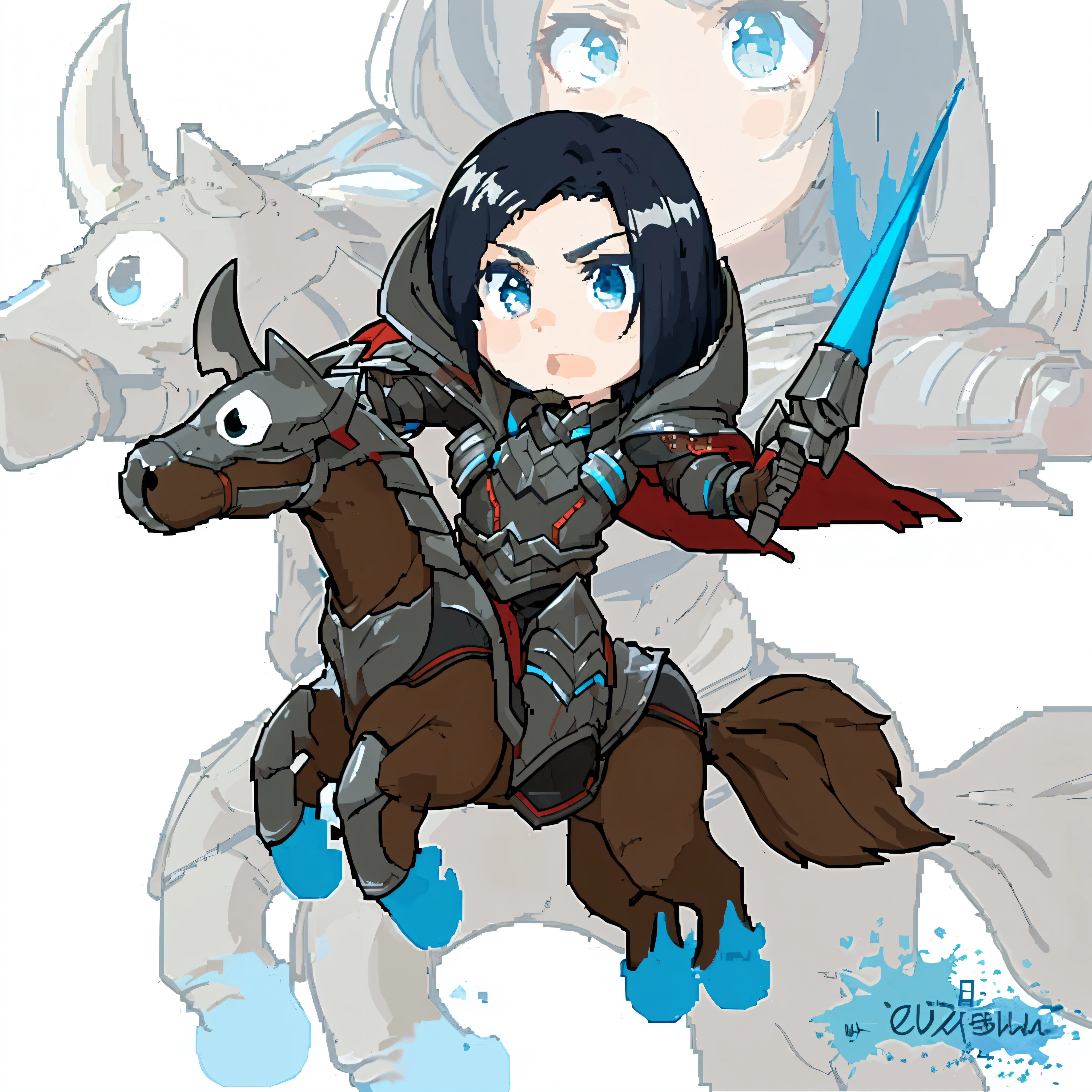 (masterpiece, top quality, best quality), pixel,pixel art,1 man knight hold sharp pointed sword and armored war horse, full body, 8K, ultra high quality, high end camera, high quality picture, badass expression