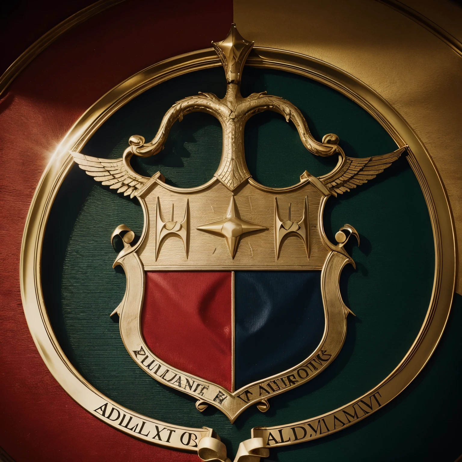 brand logo for the name "Alles von Dante" with classic design, elegance and sofistication, including a coat of arms. Sharp using a maximum of 3 colors. use the brand name in the coat of arms