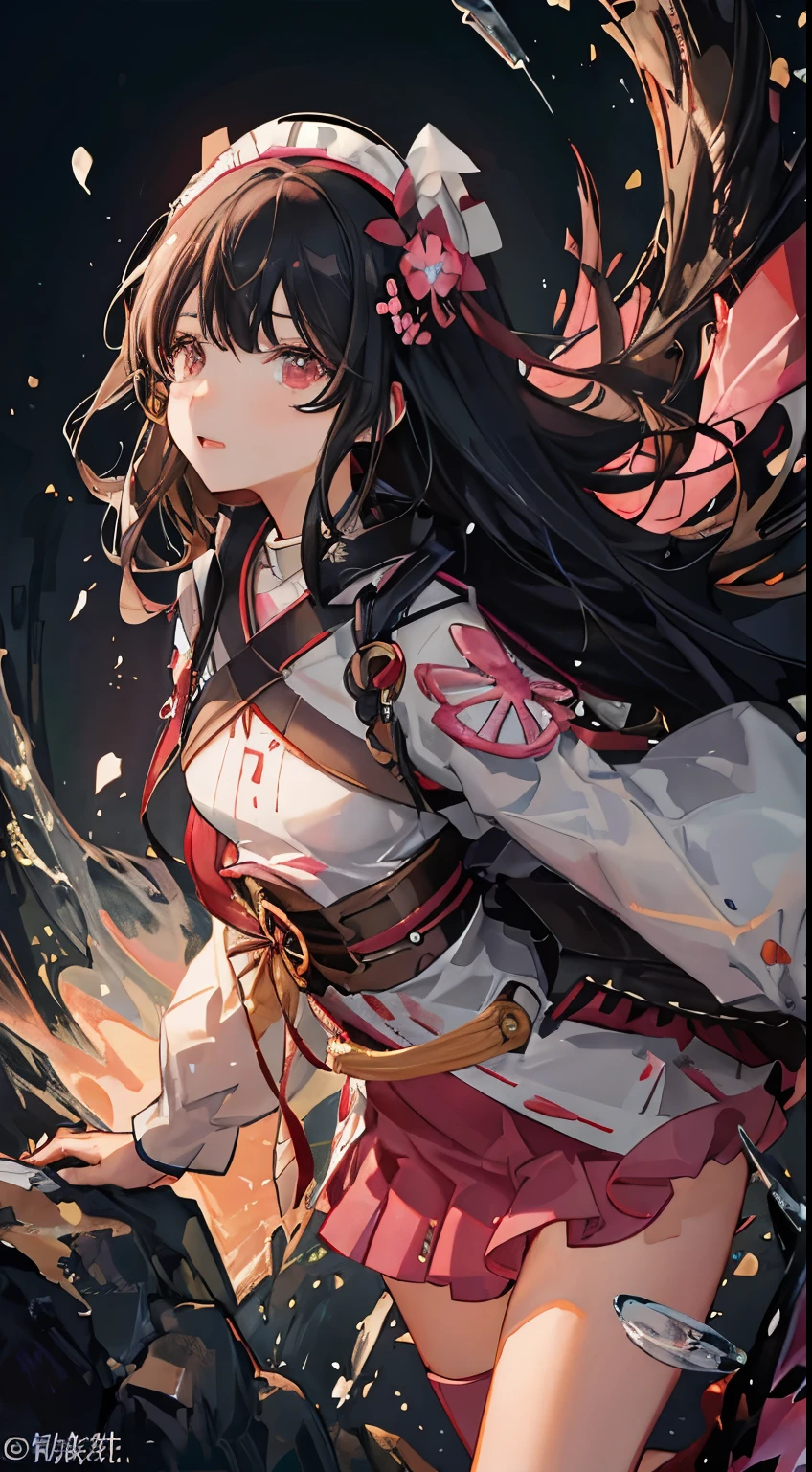 real photos、real image、Kamado Nezuko、Anime girl in a pink dress with long black hair and holding a knife, types of bacteria. anime illustration, extremely detailed types of bacteria, style types of bacteria, types of bacteria detailed, types of bacteria and rossdraws, types of bacteria. high detail, style of types of bacteria, types of bacteria lau, types of bacteria and atey ghailan