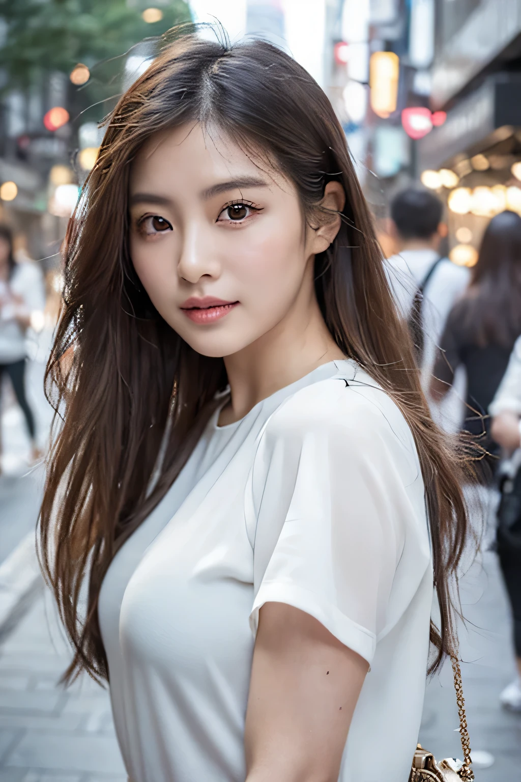 Arafe Asian woman with long hair and white shirt in the city, beautiful young korean woman, gorgeous young korean woman, beautiful south korean woman, beautiful japanese girl face, korean girl, korean woman, young adorable korean face, korean female fashion model, beautiful asian girl, Beautiful young asian woman, beautiful asian woman, asian beautiful face, Portrait of a Korean female idol