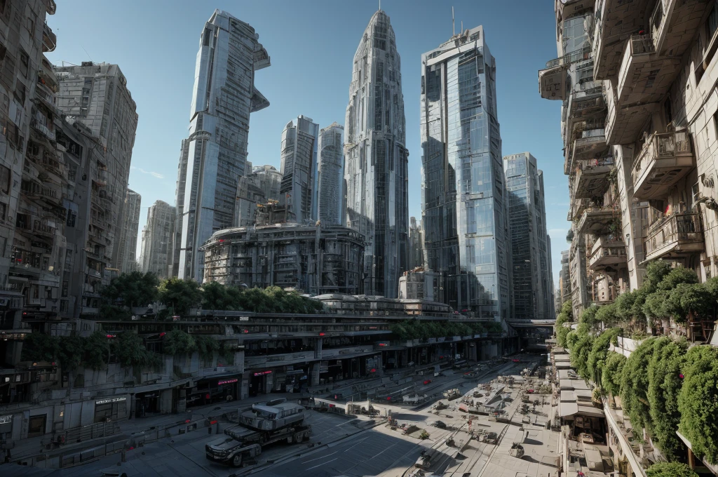 Incredible fantasy city, mega skyscrapers, flying cars, space elevator towers, Super Detail, trees, flowers, Many different buildings, spaceships in the sky, Ultra detail, many elements, blue and gold, yellow numbers on the towers, Character incredibly beautiful girl, full length, stands on the balcony, leash around the neck, , submission, disturbance, , Incredibly beautiful face, very detailed face, Detailed eyes, detailed hair, Expensive earrings, nipple piercing, diamonds, Emeralds, Rubies, turquoise, correct anatomy, red lace dress, skinny body, Super Detail тела, many small details of the dress, Incredible fantasy city, mega skyscrapers, flying cars, space elevator towers, Super Detail, trees, flowers, Many different buildings, spaceships in the sky, Ultra detail, many elements, blue and gold, yellow numbers on buildings, straight and smooth lines, Street, evening, A lot of cars, sharp lines, contrast, City River, water fall, trees по берегу, fault in the earth's crust, deep crevice, You can't see the ground, Very high, helicopter landing pads, interceptor hangars.