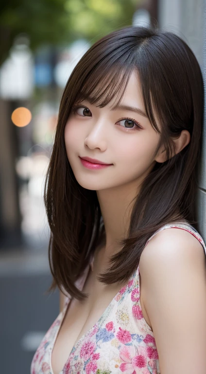 masutepiece, Best Quality, Illustration, Ultra-detailed, finely detail, hight resolution, 8K Wallpaper, Perfect dynamic composition, Beautiful detailed eyes, Women's Fashion,Very short hair,Small breasts natural color lip, Bold sexy poses,Smile,Harajuku、20 years girl、Cute、Sexy shot looking at camera