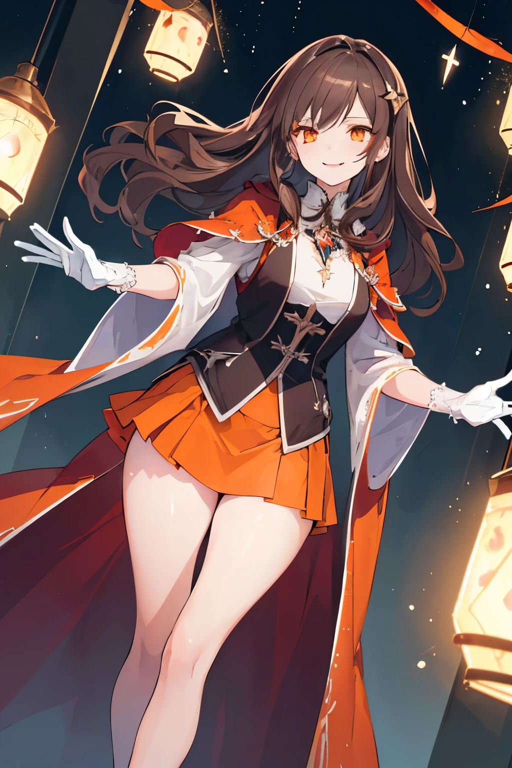 (((1girl))), ((best quality)), ((masterpiece)), ((ultra-detailed)), (illustration), (detailed light), (an extremely delicate and beautiful), (beautiful detailed eyes), (sunlight), ((extremely light)), ((extremely clothes)), (((hyper detail))),(((((front lighting))))),(((((front light))))),
((((quite adorable and erotic Warlock's robe with a brief skirt)))), (((High Class Warlock))),
,
wavy long hair, ((((dark brown hair)))), (((long hair))),
(((deep orange eyes))),
(((whole body))), aged 8 , ((((())))),
((condescending expression)), ((mischievous smile with sexual satisfaction)), (((extra adorable))), (((((extra slender shape))))),
(((extremely beautiful detailed face))), (((surrounded by many floating clocks))),
(((attacking enemies by a spell of over-clock))),
(((((Dutch angle))))), (((white gloves)))