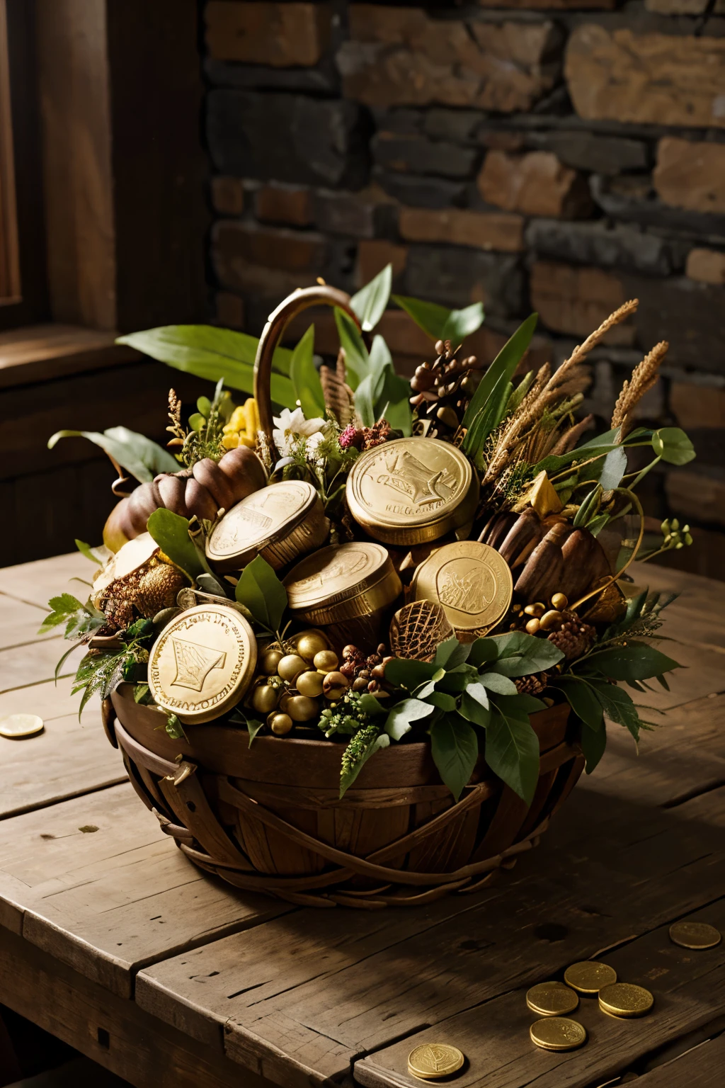 cornucopia with coins