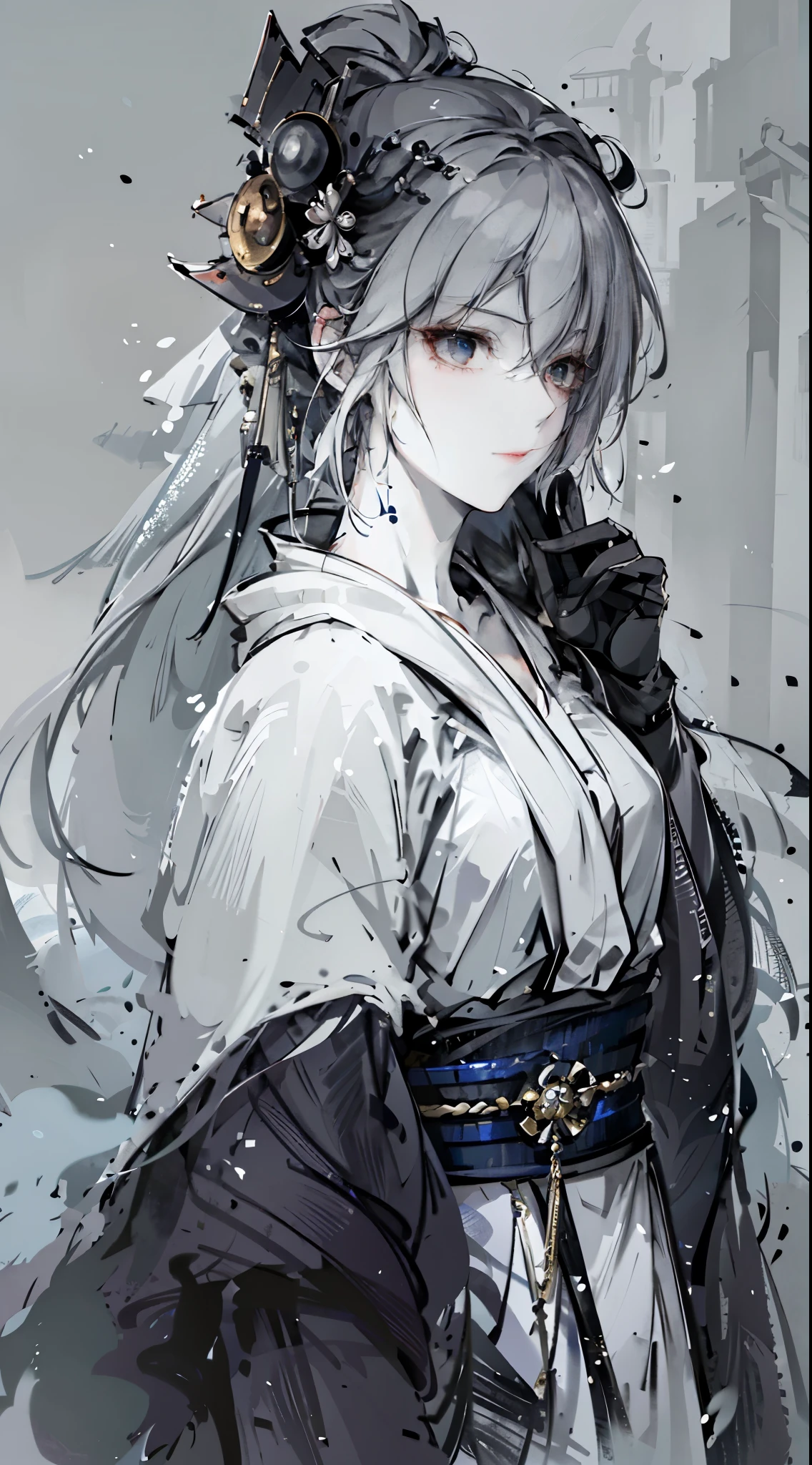 a close up of a woman with white hair and a white mask, beautiful character painting, guweiz, artwork in the style of guweiz, white haired deity, by Yang J, epic exquisite character art, stunning character art, by Fan Qi, by Wuzhun Shifan, guweiz on pixiv artstation,