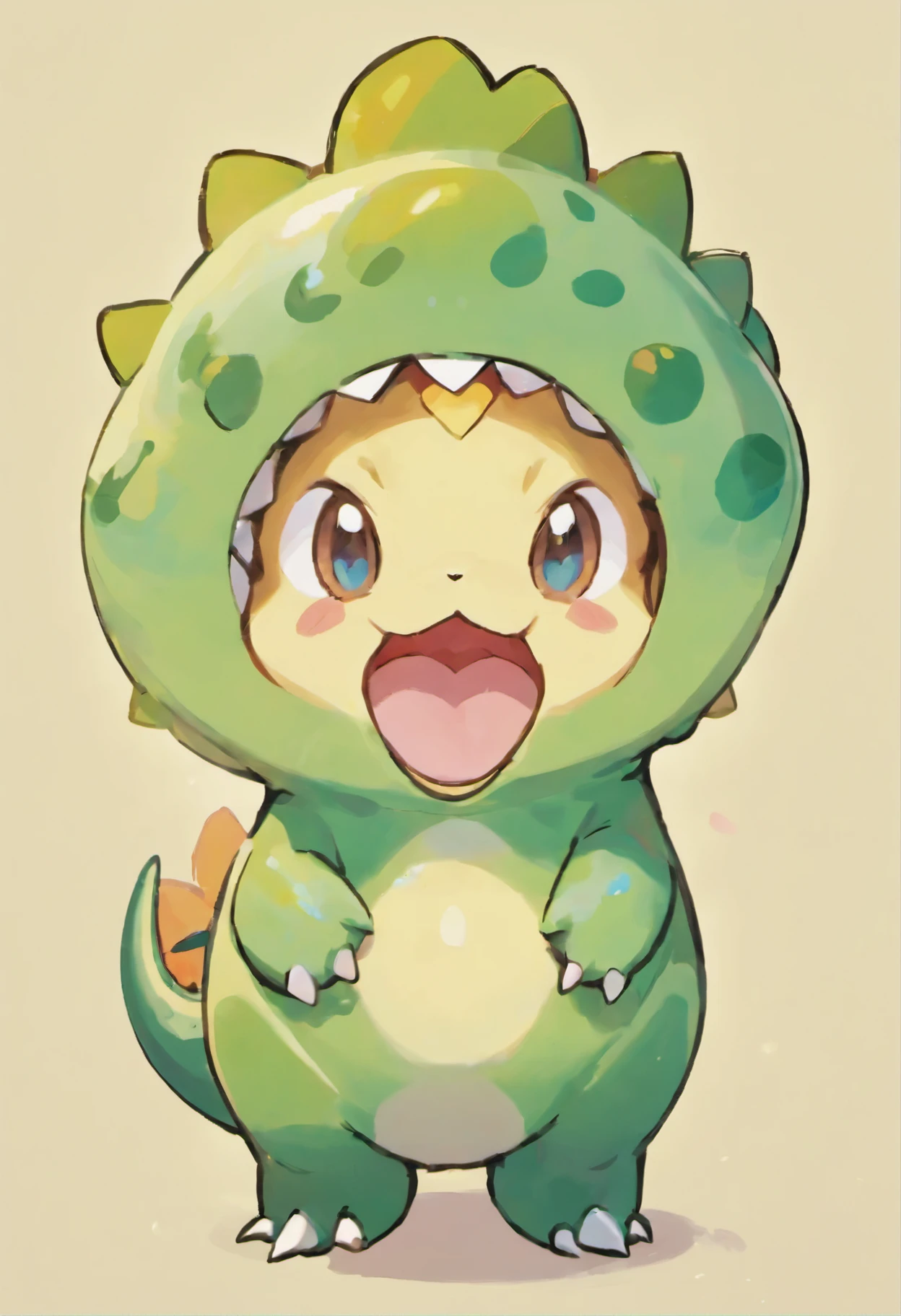 Kawaii happy dinosaur,Babe,full bodyesbian,Dinosaur mouth