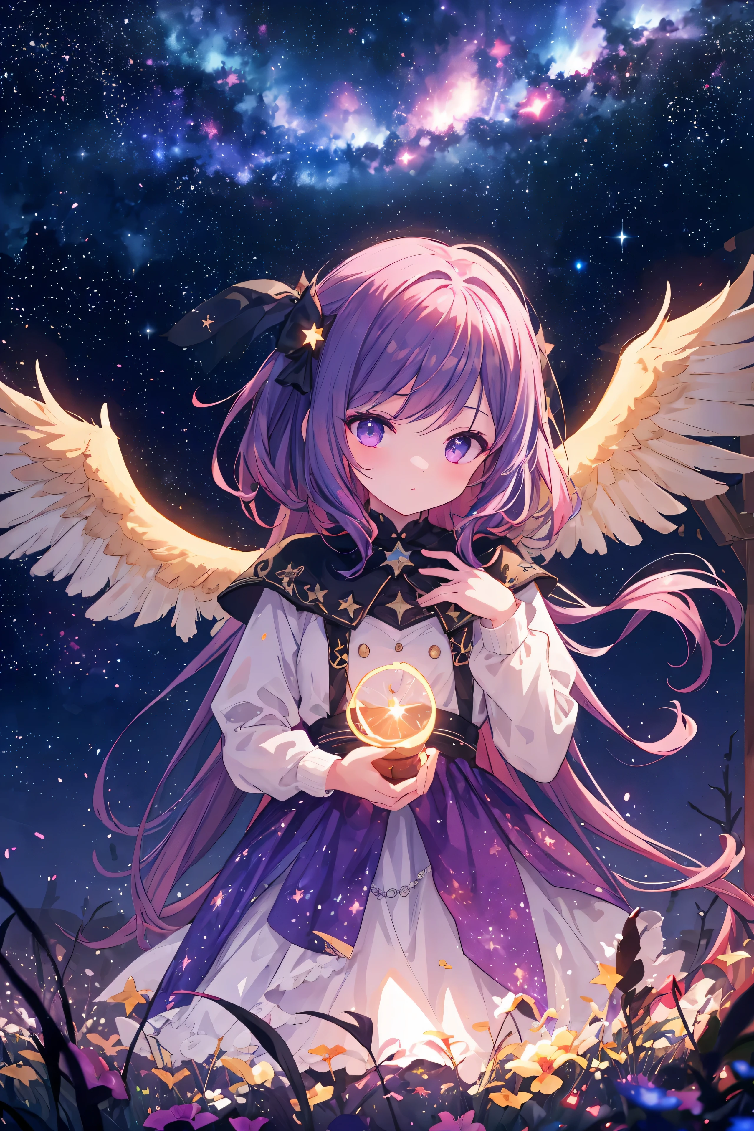 {{chef-d'œuvre}}, meilleure qualité, Fond d’écran CG de l’unité 8k extrêmement détaillé, éclairage de cinéma, Reflet,détail, Purpura, particules, étoiles, galaxie, Demeures nébuleuses, Paysage, beau, Violets gamma