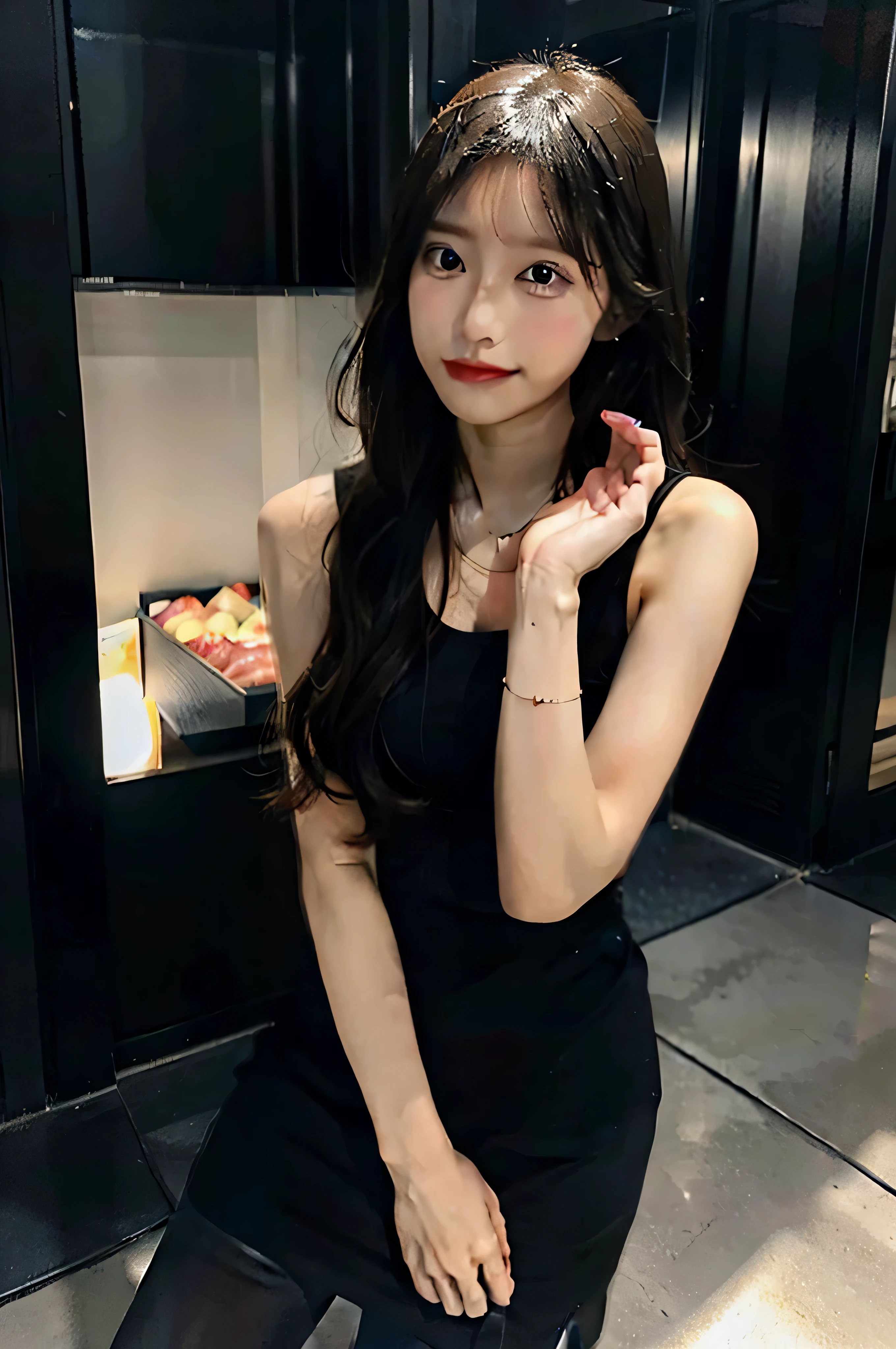 Urban beauty is generous、Fashionable image appears in front of people,Her grim face,Perfect upturned nose,perfect lips,delicate face,She wears it with a slim suit,show her bravery、The confident side。Her makeup is delicate,优雅的High heel和时尚的配饰完美衬托她的气质,wearing short skirt,black legging pants,High heel,tall figure,Gorgeous necklace,compact watch