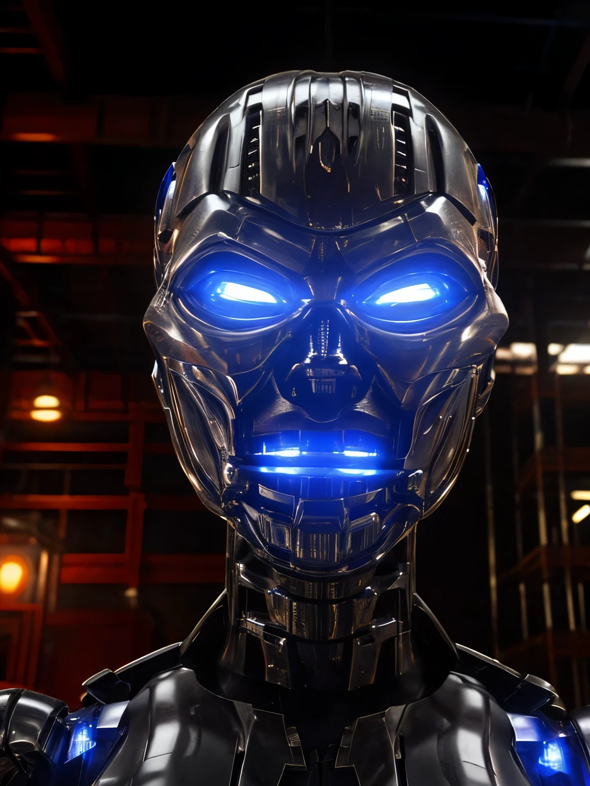 realistic, (T-X endo), (T-X Endoskeleton), (detailed T-X endoskeleton), (ultrarealistic T-X endo:1.2), tx endoskeleton, a fembot t-x, realistic lighting, hard lighting, terminator 3, industrial facility, heavy machinery, (deep focus), (best quality), (highres), (ultra HD), (8K:1.2)