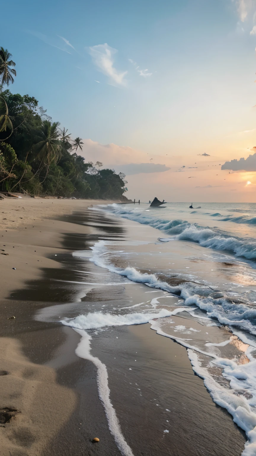 Seorang cewe sedang berdiri di pantai 