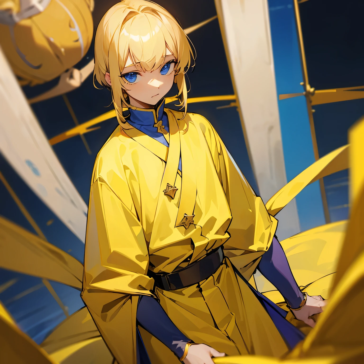 blonde　juvenile　Prince　Yellow clothes　blue eyes