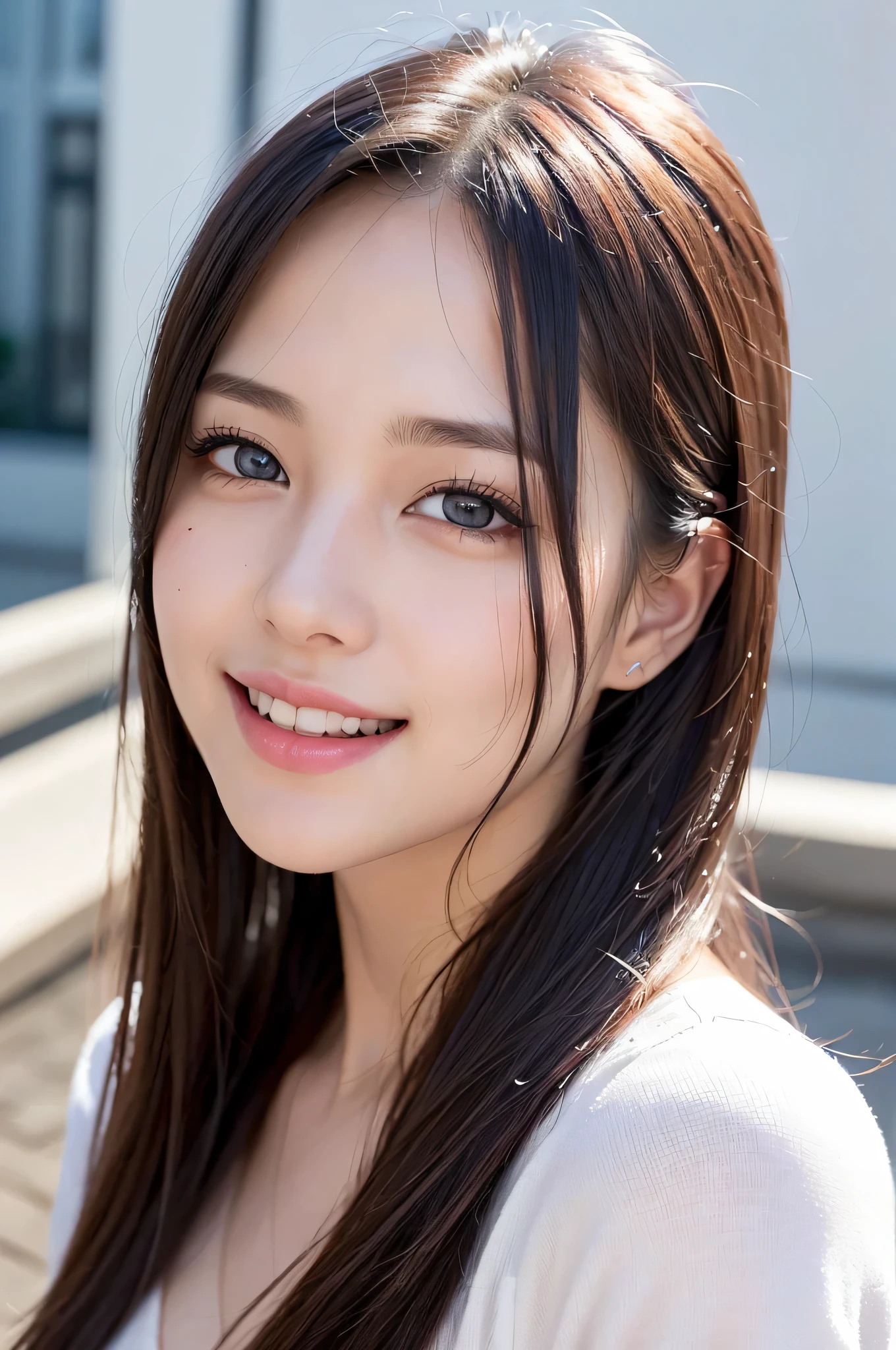 (1girl), Solo, Extremely cute, Amazing face and eyes, (Beautiful lovely smile), (extremely detailed beautiful face), bright shiny lips, (Best Quality:1.4), (Ultra-detailed), (A hyper-realistic, Photorealsitic:1.37), Beautiful fair skin, (Soft and squishy), extremely detailed CG unified 8k wallpaper, RAW Photos, professional photograpy, Cinematic lighting,