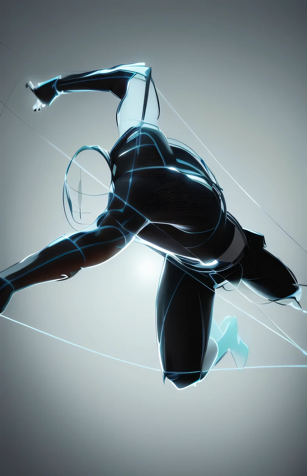 a drawing of a man in a suit is doing a trick, dynamic perspective pose, dynamic pose perspective, gesture draw, dynamic pose and perspective, lines and movement, line sketch, dynamic extreme foreshortening, dynamic perspective and angle, intense line art, dynamic pose realistic, gesture drawn, top down drawing, thick line drawing, 4 k drawing, gestural lines