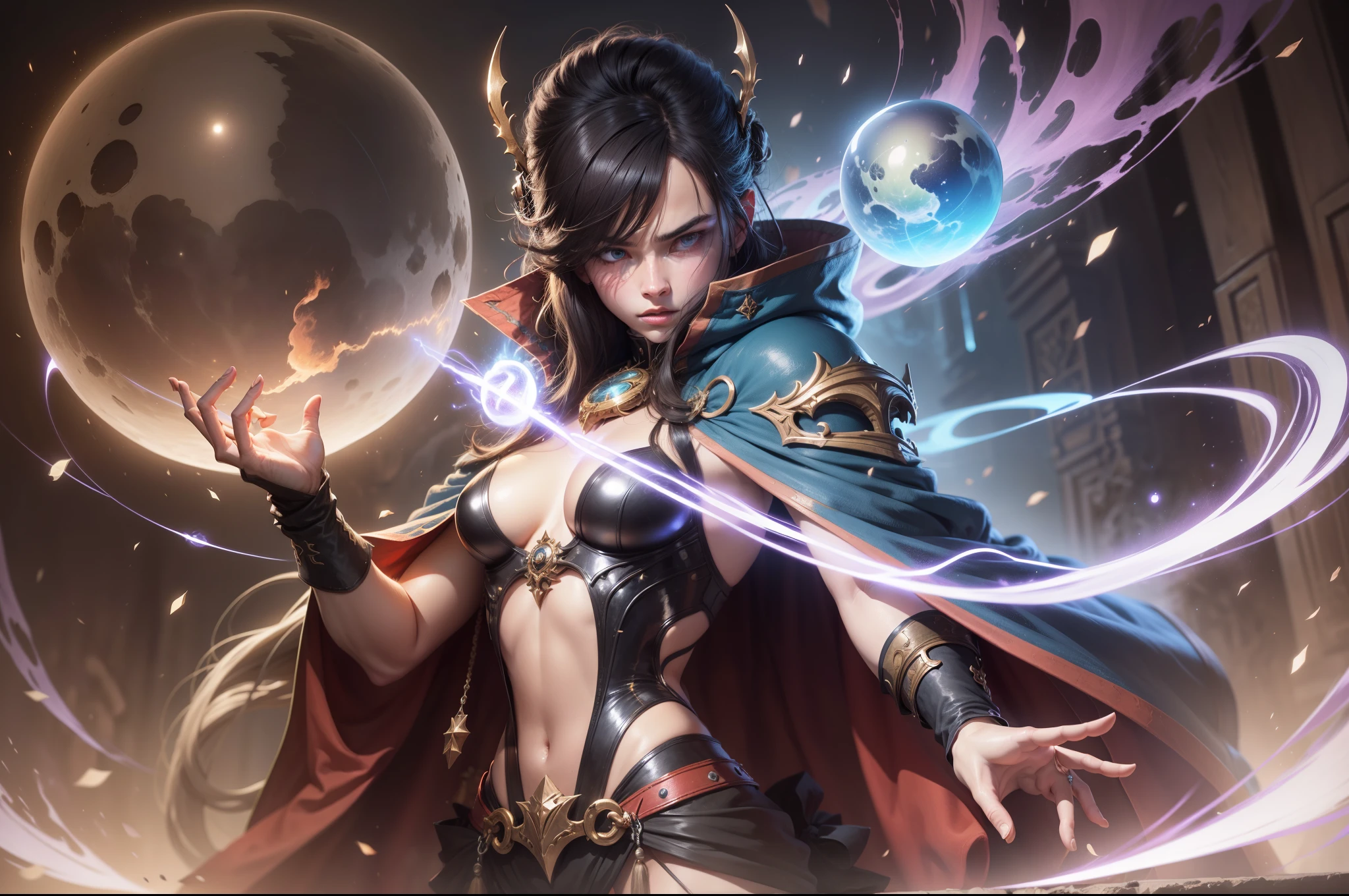 a mage conjuring a sphere of protective energy around himself