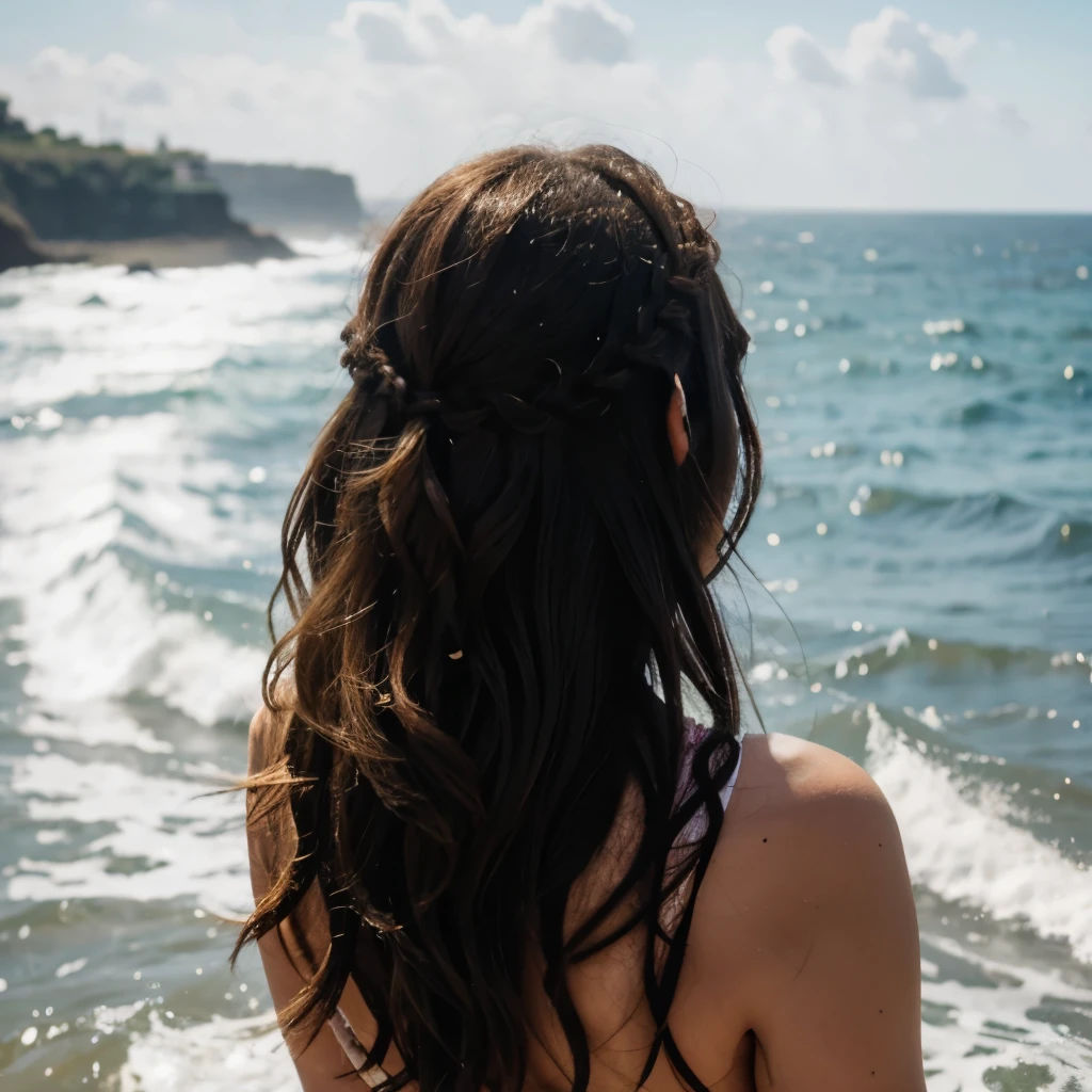 Ondas do mar em dia de sol
