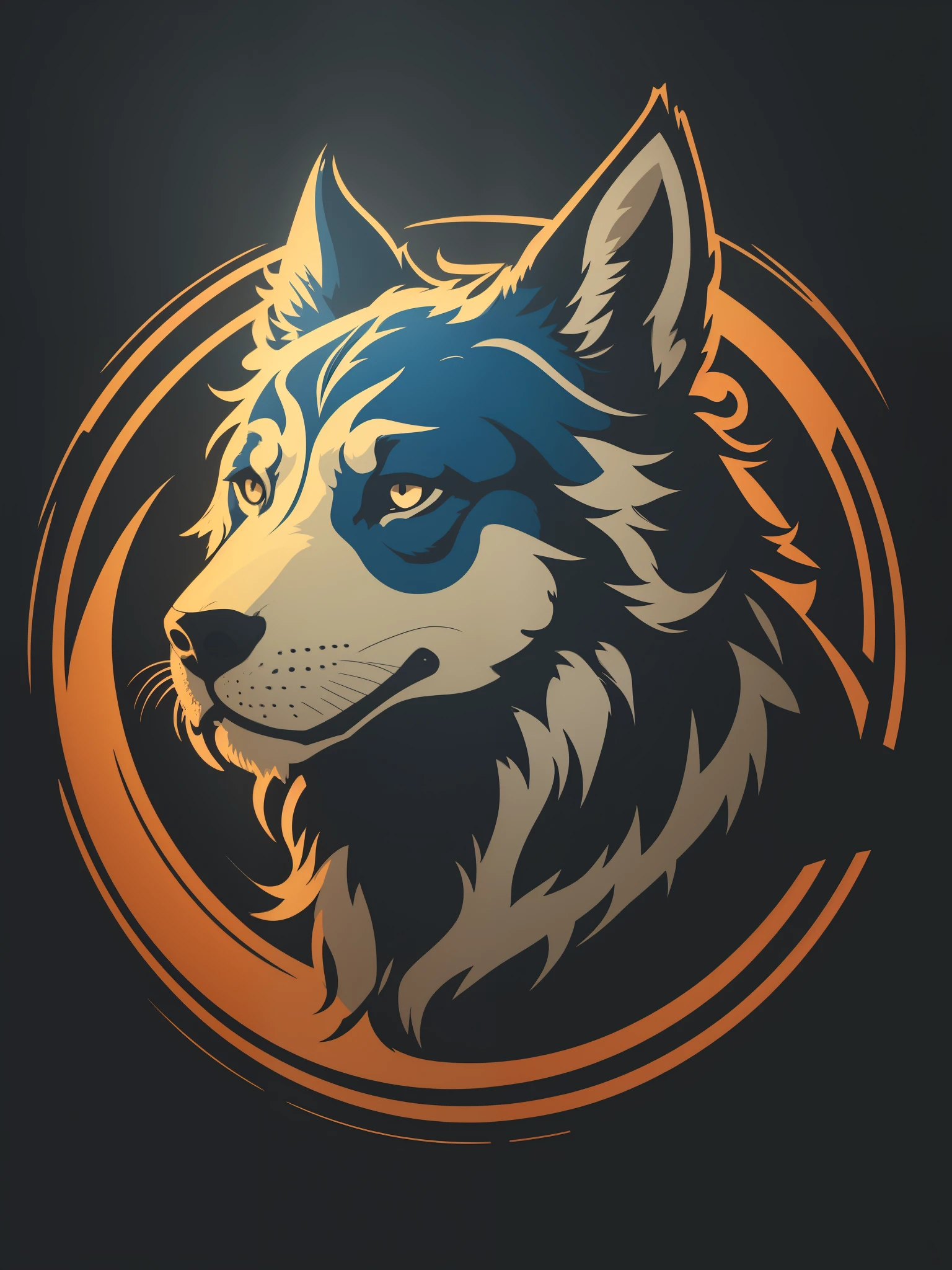 [Blue dog] Heraldic silhouette, logo masking style illustration, by dan mumford, by greg rutkowski, by james jean, black background, fantasy art, mysterious, realistic, majestic, rich vibrant blue and white colors, high contrast, seamless water brand, artstation, deviantart, dribble, redbubble, teepublic, sharp focus, simple, hyper detailed, detailed drawing, vectorize, outline, isometric style, 8k." naughty face