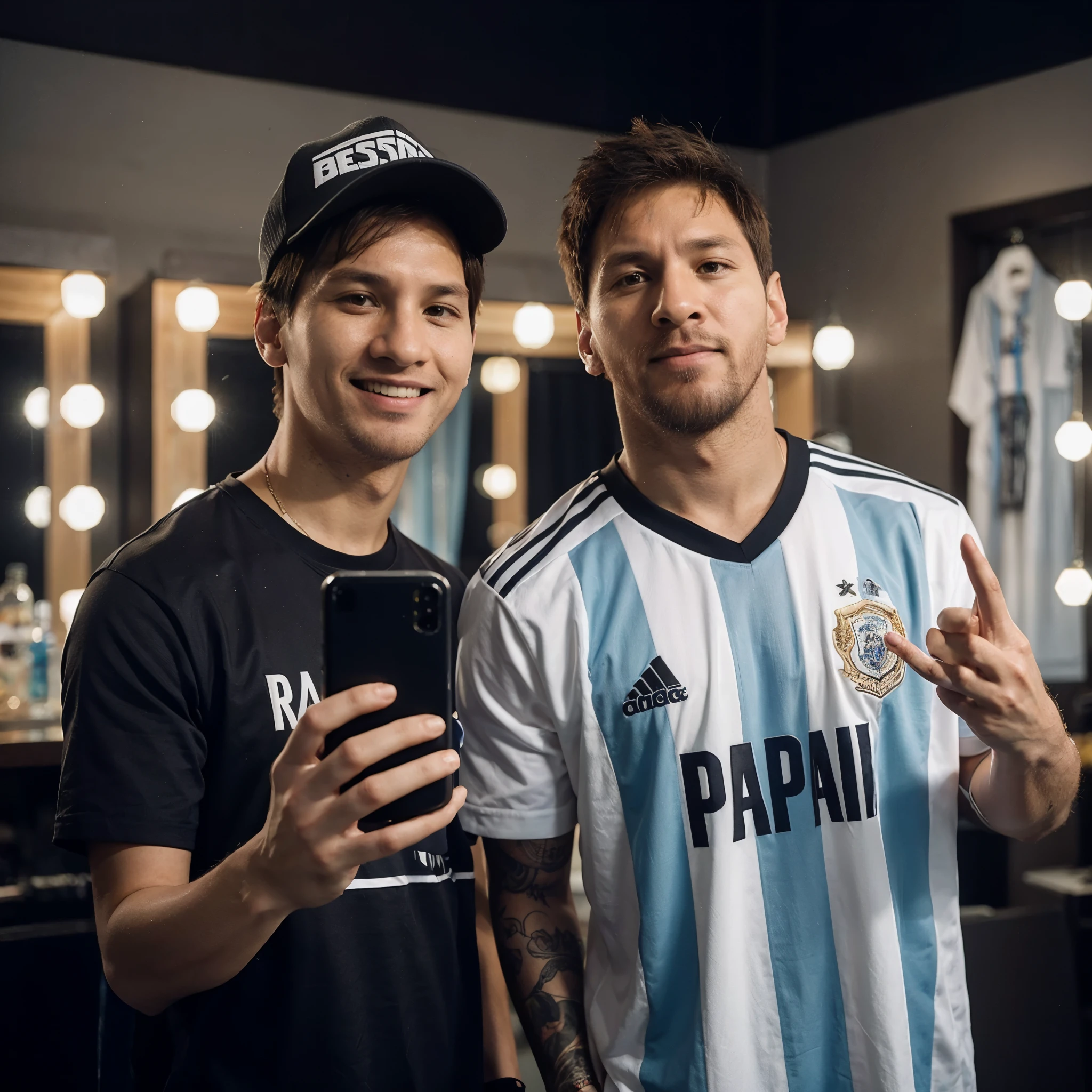 Pemuda indonesia foto dengan lionel messi
