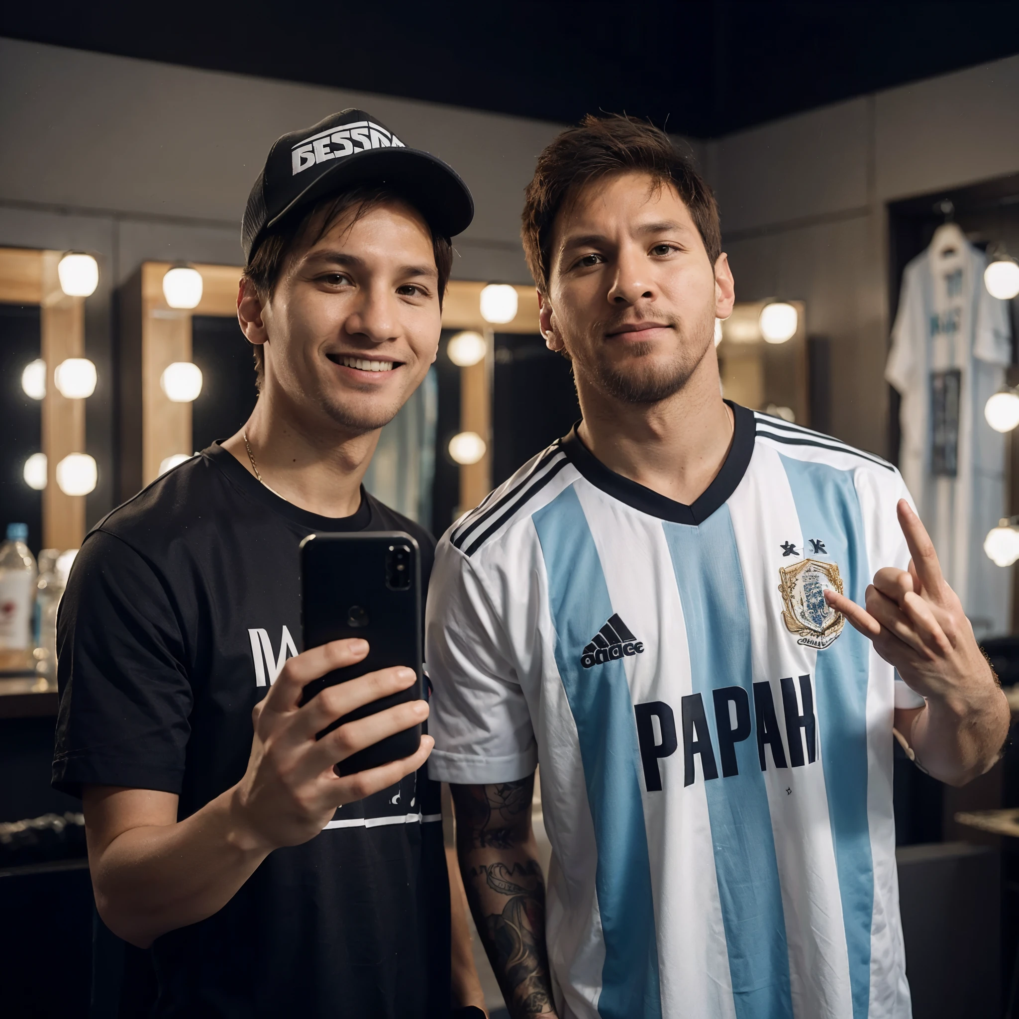 Pemuda indonesia foto dengan lionel messi