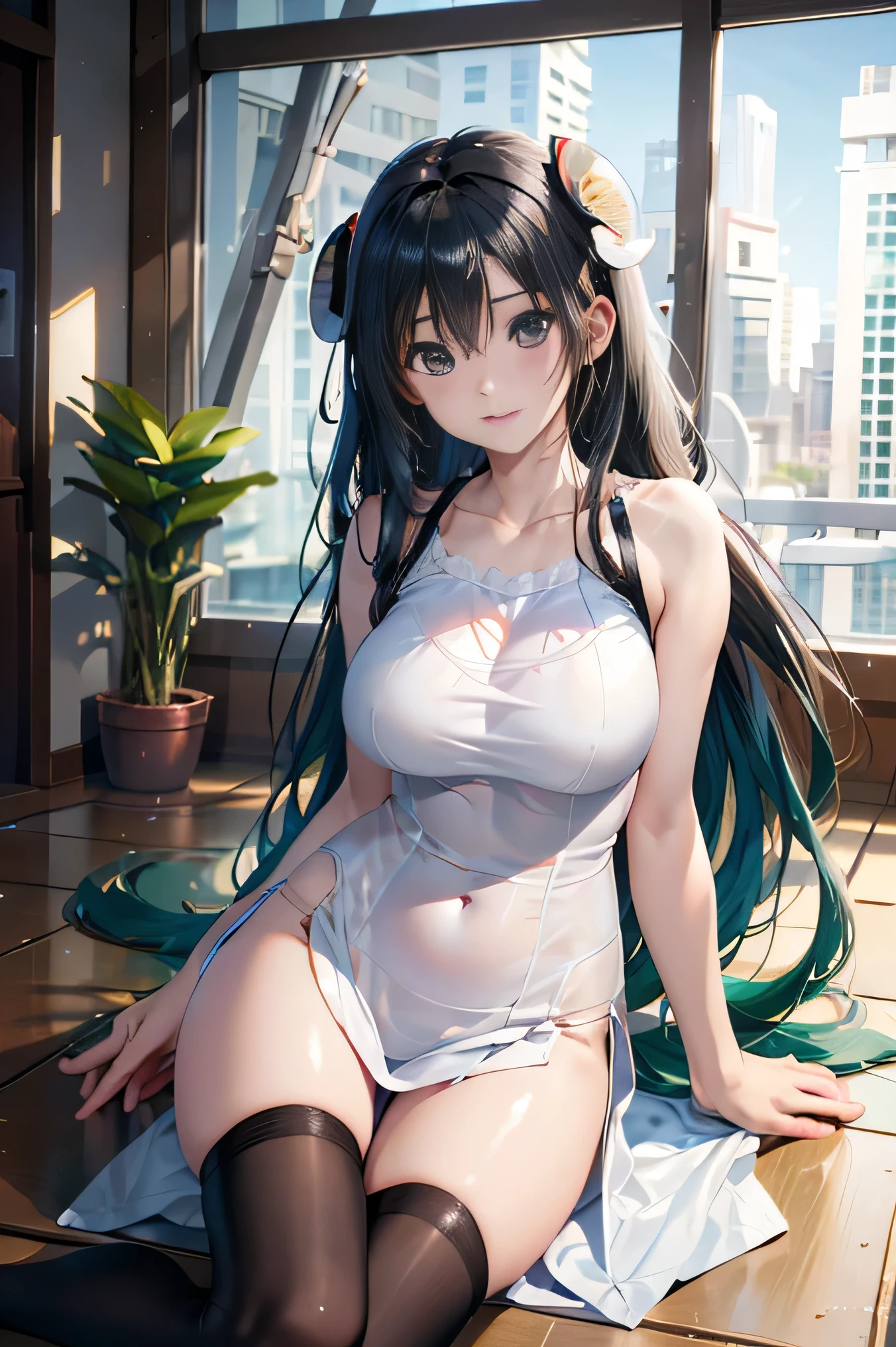 (photorealistic:1.5, highest quality,masterpiece,High resolution,muste piece),(sony a7, 35mm lens, f1.8, film gain),Ram-chan:1.6,urusei yatsura