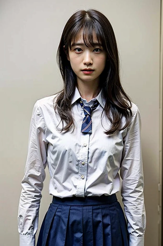 masterpiece, great work, whole body, 1 girl,  mini skirt, blush, bracelet, beautiful breasts, , gradient hair, long hair, looking at the audience, loose earrings, checked skirt, red eyes, ring, smile, alone,  fashion, woman, vitality,  take a pose, front, ,concentrated、whole body画像(1:5）、thin legs、Are standing、put your hands on your hips、idol costume、boots、whole body画像、Chest emphasis、pink costume、stand with legs apart