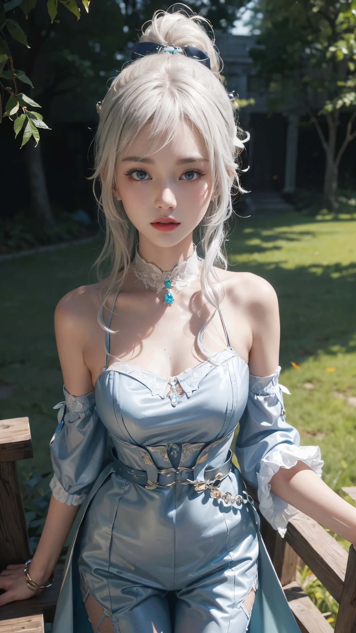 (((colorfulhair, [White hair]))), Hyper-realistic 8k CG, picture-perfect face, flawless perfection, Clean, tmasterpiece, professionalartwork, famousartwork, 灯光, cinematicbloom, is a perfect face,(young:1.2),((20yr old)), Nice face, pretty eyes, (((Perfect female body, Willow waist))), young princess, Royal, sankta, welcoming, sankta, (royal palace), Fantastical, like a dream, Not real, scientific fiction, (ordinary:1.2), Beautiful outfit, Lace, Lace edges, Lace-trimmed tights, NSFW,, Ridiculously long hair, Very long hair, (Rich:1.4), choker necklace, ear nipple ring, bangle, armlets, view the viewer,(virgin:1), (Hands have up to five fingers), (Redlip)，jeanseabreeze，