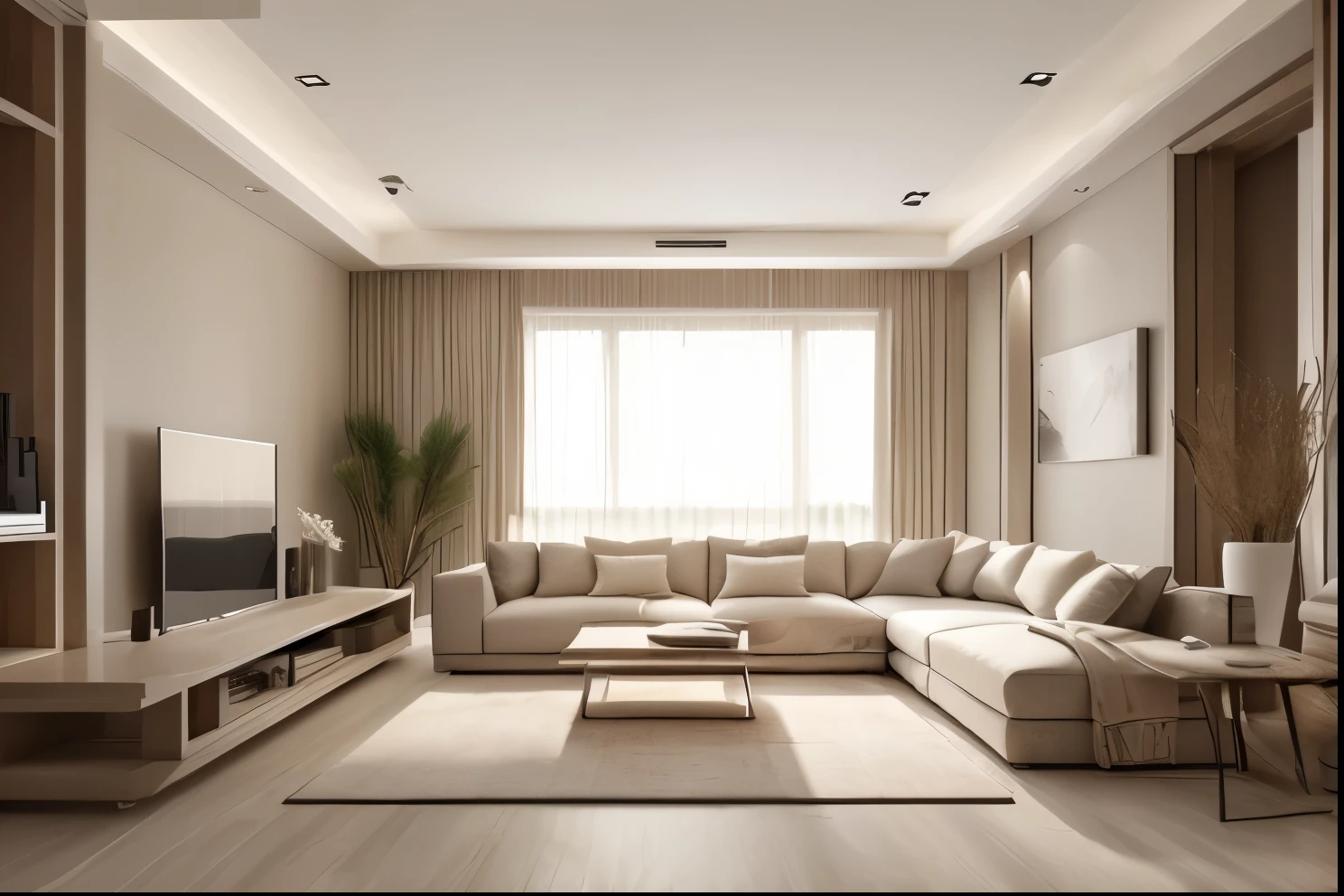 (Masterpiece), (High Quality), Best Picture Quality, (Real), (Realistic), Super Detailed, (Full Detail), (4K), 8K, Modern Furniture, Indoor, Living Room, shimering lighting