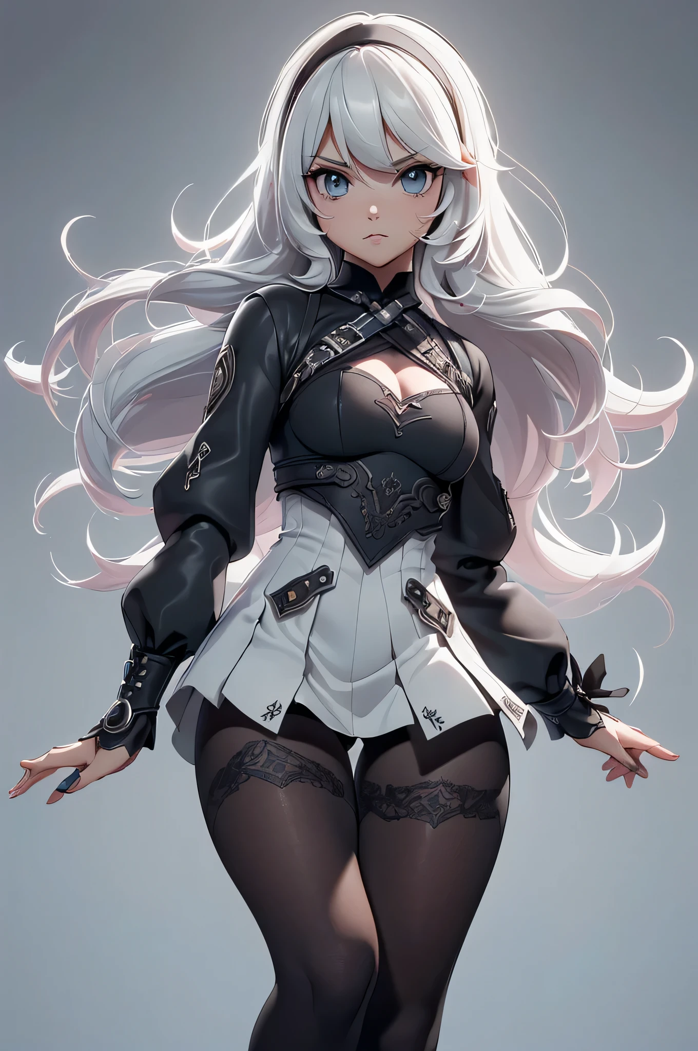 (best quality)), ((Masterpiece)), (details:1.4), 3d, HDR (high dynamic range), an image of a beautiful cyberpunk female, fantasy, medieval, cyberpunk, pink hair, High ponytail, hips up, Beautiful White eyes, จมูกโด่ง, ปากแดง, หน้าอกใหญ่, nvidia RTX, PBR surface, After processing, Anisotropic filtration,depth of field, Maximum clarity and clarity, multi-layered surface, Subsurface scattering, perfect proportions, 8K raw files, ultra detailed, Perfect proportions, volumetric lighting, soft lighting, Holy Paldin, Heavy Golden Armor, white dress, intricate Silver embroidery, glossy skin, Castle Background, jewely, ต่างหู, mini red skirt, blackglove,