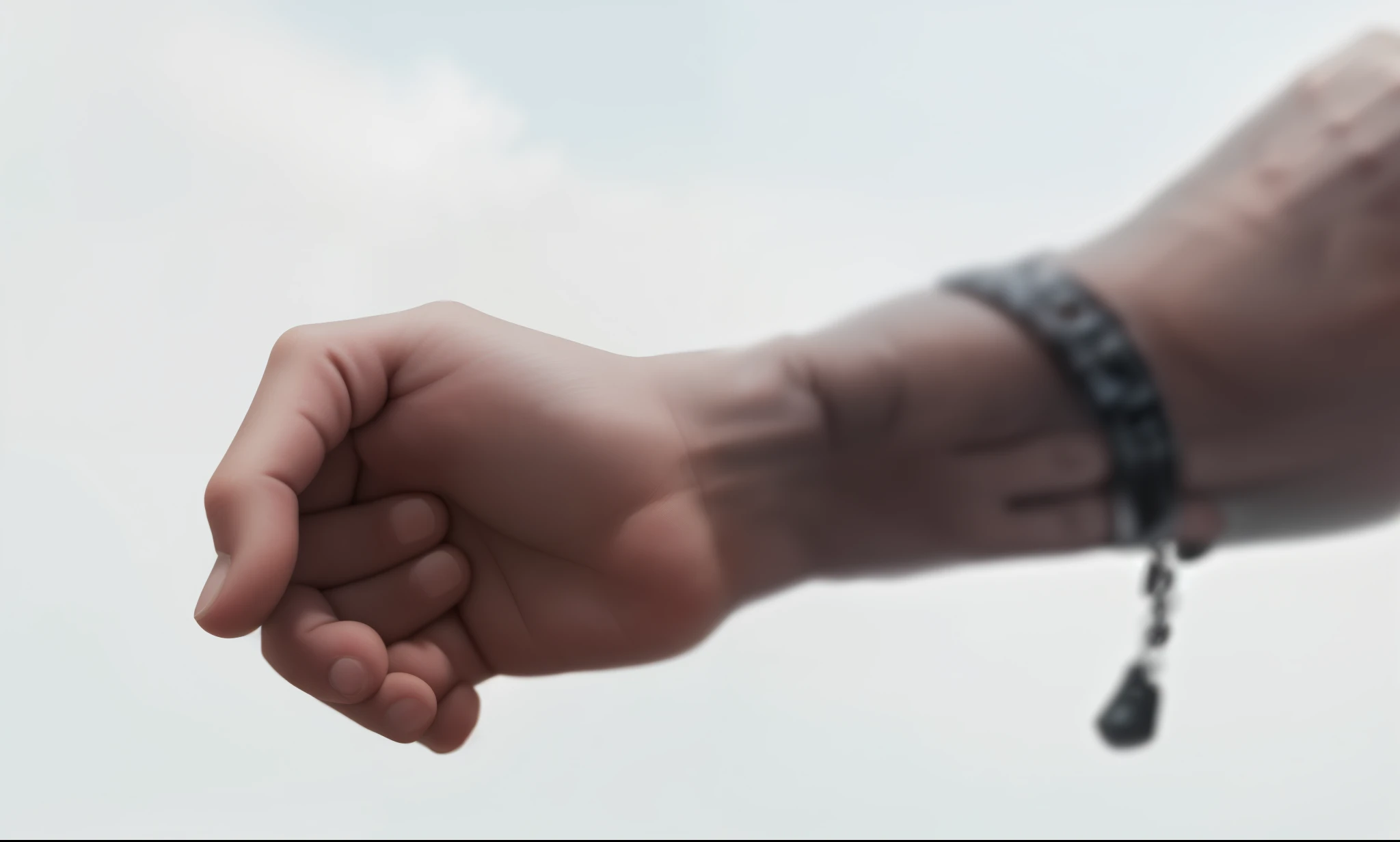 closed hand to throw a punch