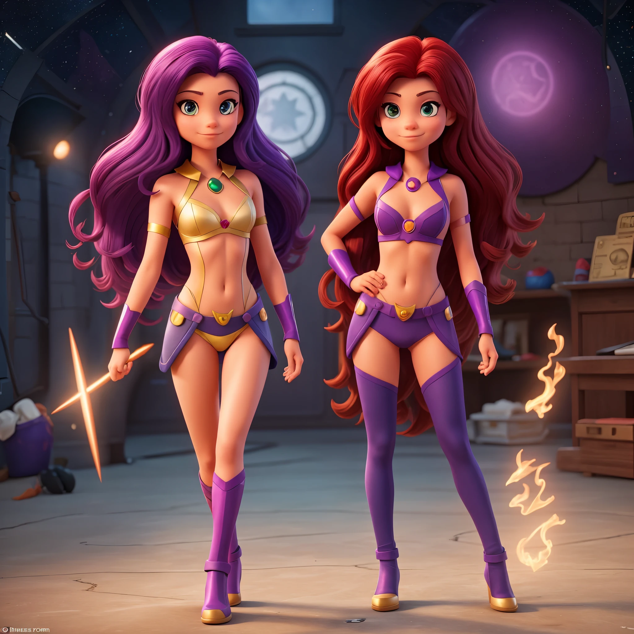 Starfire and Raven from marvel in titans,
