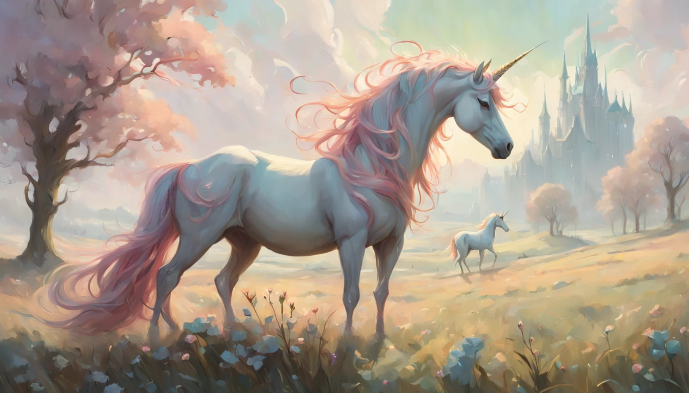 (best quality, masterpiece:1.3), a humanoid unicorn reading newspaper at a cafe, glasses, annoyed, pixar animation