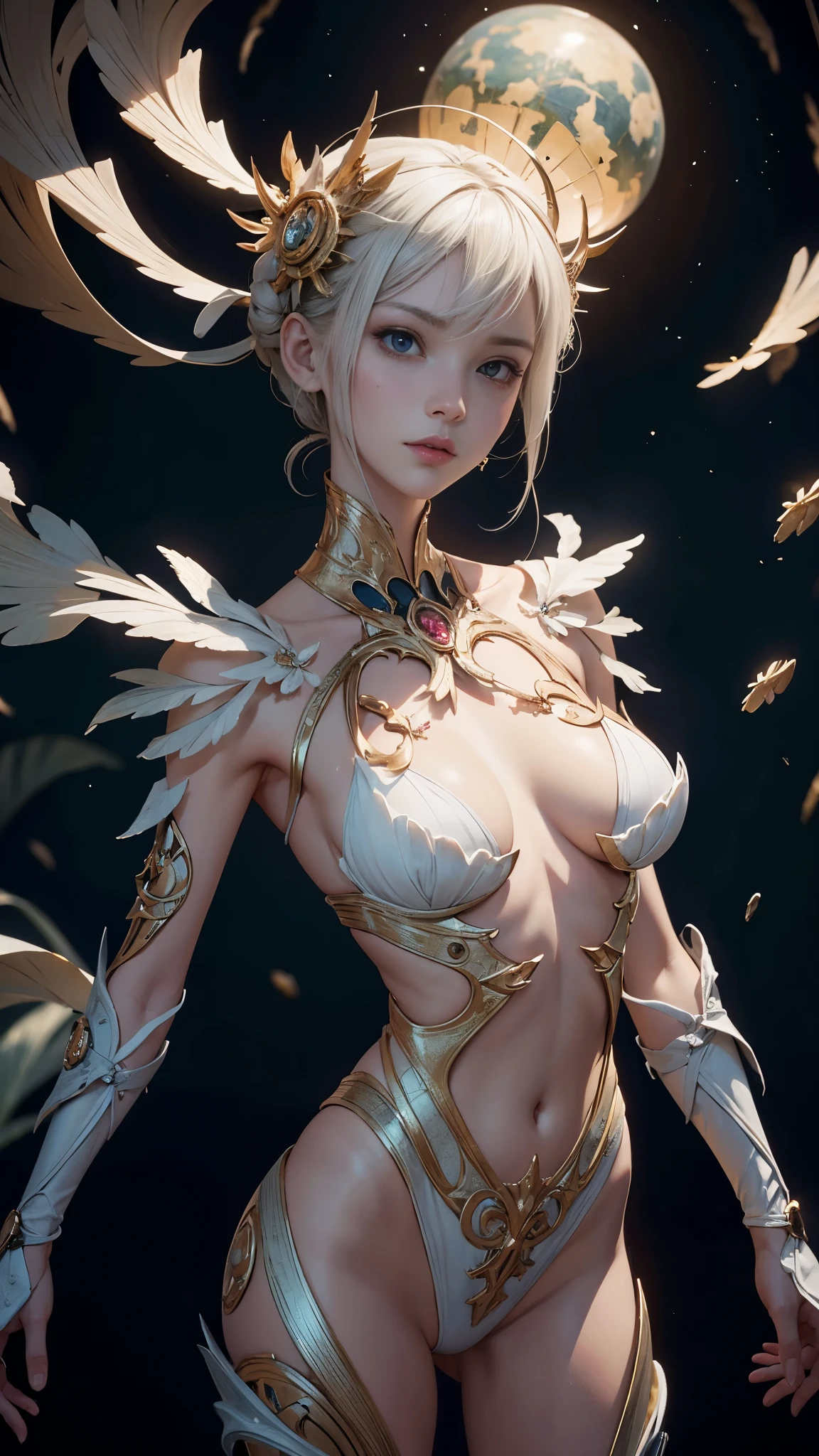 Human anatomy,beautiful girl,fragmented body parts,fractal fragmentation of body,segmentation fractal  skin breaking off face,cgi surreal masterpiece,vibrant colors,rim lighting,mechanical clockwork interior,biosphere decomposition,high detail,cosmic filaments under skin,16k,Astral concept art,sharp lines,