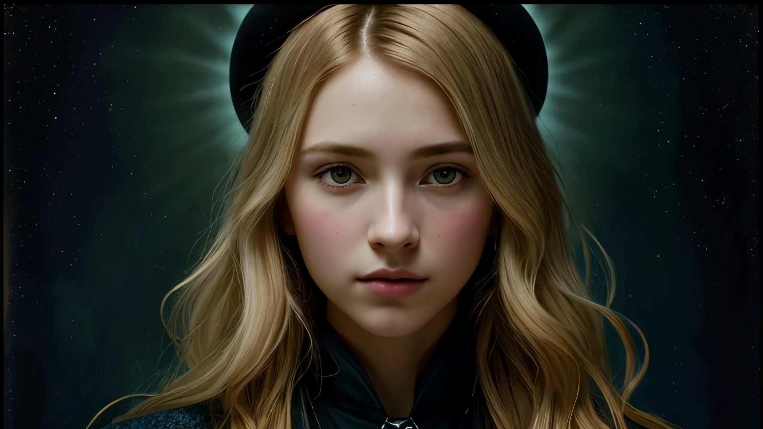 (front focus),(in the dark:1.6), Surreal Portraits of Women by David Hockney and Alphonse Mucha, fantasy art, Realistic photos, dynamic light, art station, poster, Volumetric light, The page is very detailed., 4k, 1 girl, in the dark, deep shadow, Low noise, cowboy shoot, (Formal clothing:1.4), Shoulder length hair, Has light blonde hair,