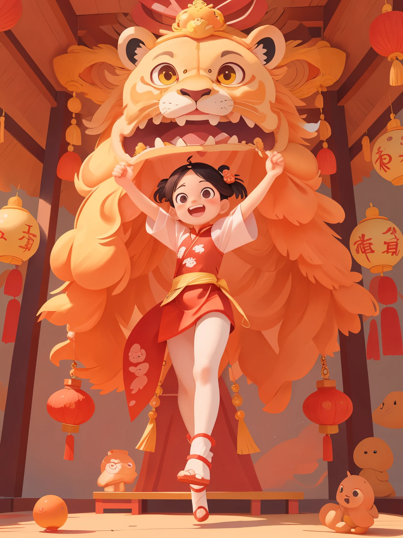 Redraw as：Awaken the lion，可爱的Awaken the lion，head