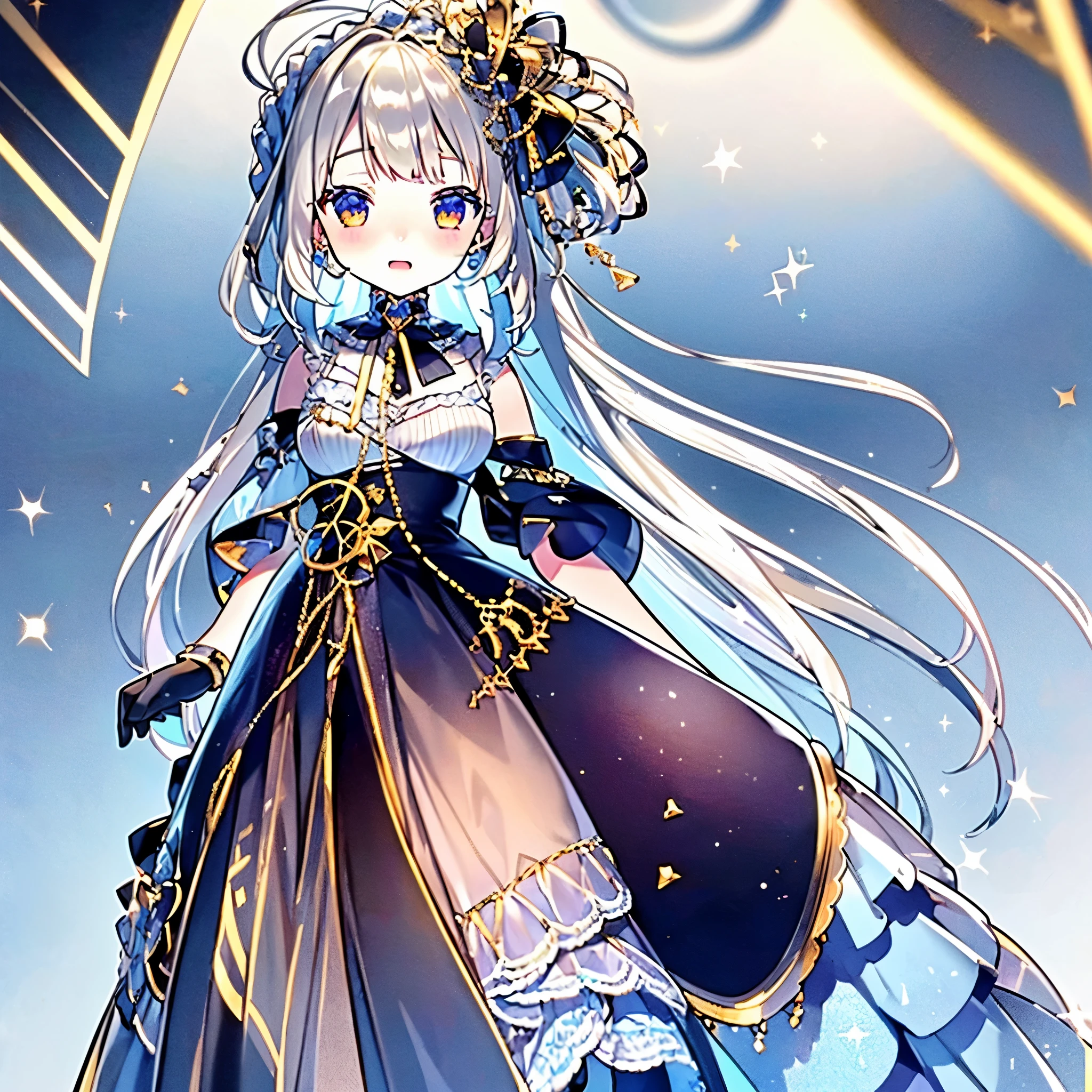 (best quality, highres, ultra-detailed), realistic, 1girl, head to toe, Vtuber, vtuber model, rendered,2d, {{{{full body}}}}, water-based, white background, dress, skirt, bright colors, shiny material, long hair, expressive eyes, detailed face, confident expression