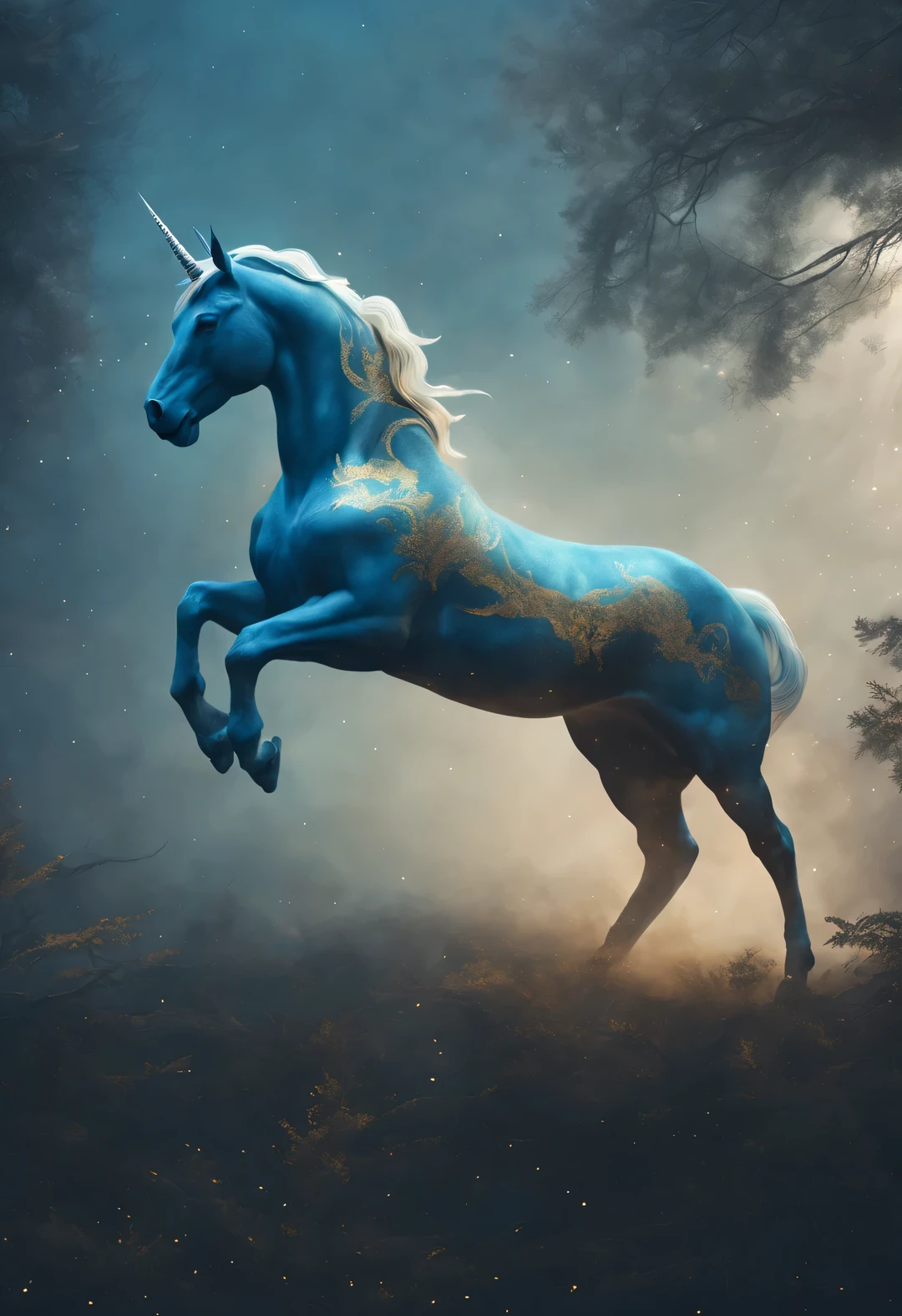 Double exposure surreal art style, (The huge body of the translucent blue unicorn blends with the graphic symbols of the 12 Western zodiac signs.),
Has 2 huge wings, Unicorn heads are usually very elegant, Harmonizes with body proportions. There is a spiral angle on the top of the head,Gives a jade look, gold light blue tone, Tall and elegant,
The face is triangular, Has bright and deep eyes, Reveal wisdom and alertness. eye color is golden, The ears are pointed and straight, Give people a sense of alertness.
bodybuilding, smooth lines.
background: misty forest in greek mythology, Full of mystery, Epic images, look up仰望,,Pointillism,art,Super real,imaginative,dreamlike,otherworldly,wonderland, ethereal, octane rendering,Unreal Engine,Scorpio, ♏︎,Sagittarius, ♐︎,reflective atmosphere,mysterious atmosphere,ethereal Atmosphere,bottom view,beautiful lights,
background: misty forest in greek mythology, Full of mystery, epic pictures, look up, look up perspective,,Pointillism,art,Super real,imaginative,dreamlike,otherworldly,wonderland, ethereal, aries constellation, ♈︎,octane rendering,Unreal Engine,Scorpio, ♏︎,Capricorn, ♑︎,Sagittarius, ♐︎,reflective atmosphere,mysterious atmosphere,ethereal Atmosphere,bottom view,beautiful lights,
background: misty forest in greek mythology, Full of mystery, epic pictures, look up, look up perspective,,Pointillism,art,Super real,imaginative,dreamlike,otherworldly,wonderland, ethereal, aries constellation, ♈︎,octane rendering,Unreal Engine,Scorpio, ♏︎,Capricorn, ♑︎,Sagittarius, ♐︎,reflective atmosphere,mysterious atmosphere,ethereal Atmosphere,bottom view,beautiful lights,