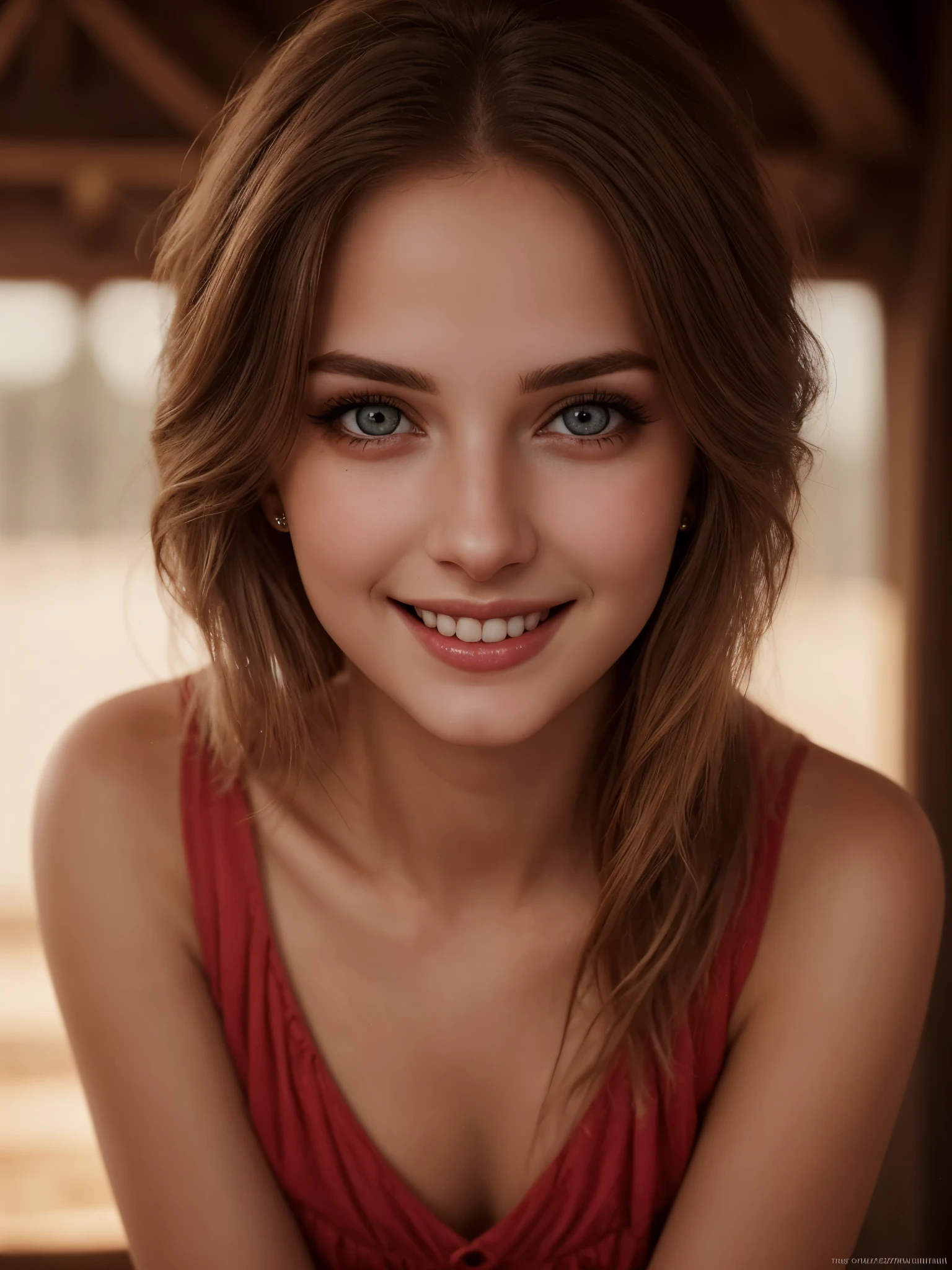 (Realistic:1.2), full body shot, photorealistic atractive beautiful random female, gorgeous and flirtatious, fantasy atmosphere, cute sexy, no wear, feminine pose, cinematic lighting, ethereal light, intricate details, extremely detailed, full colored, complex details, insanely detailed and intricate, hypermaximalist, rich colors, cinematic, lottle smiling, vivid colors, detailed beautiful eyes and perfect face, naturally lighting, high contrast, 16k, best quality