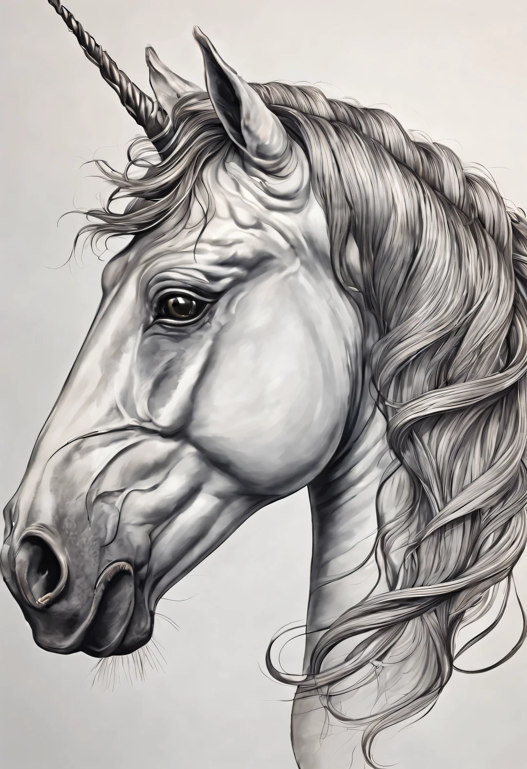 Calligraphy style, unicorn, Beautiful detailed