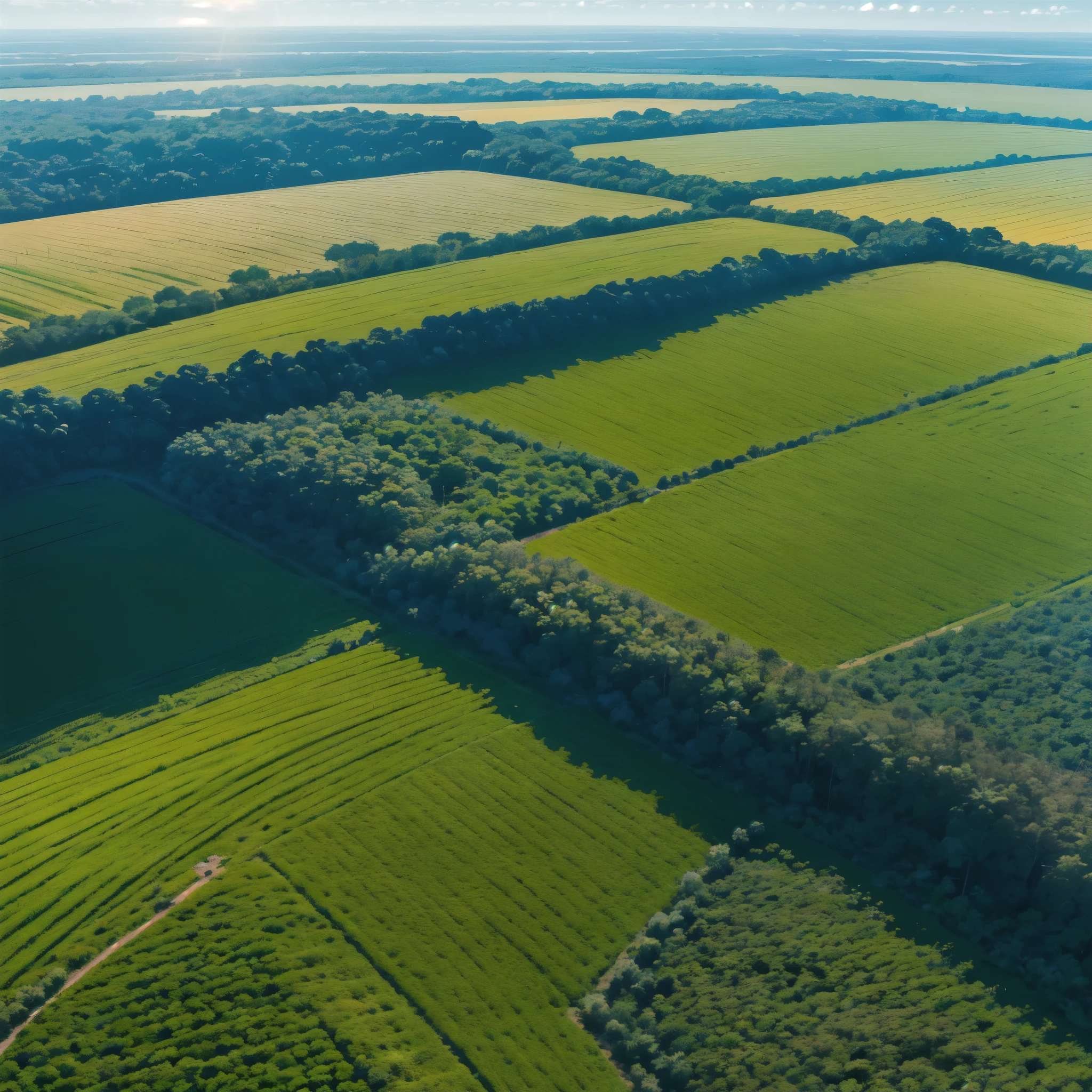 Paisagem, natureza, Paltanal, campos de soja, canpos de milho, com sol vermelho, por do sol, 