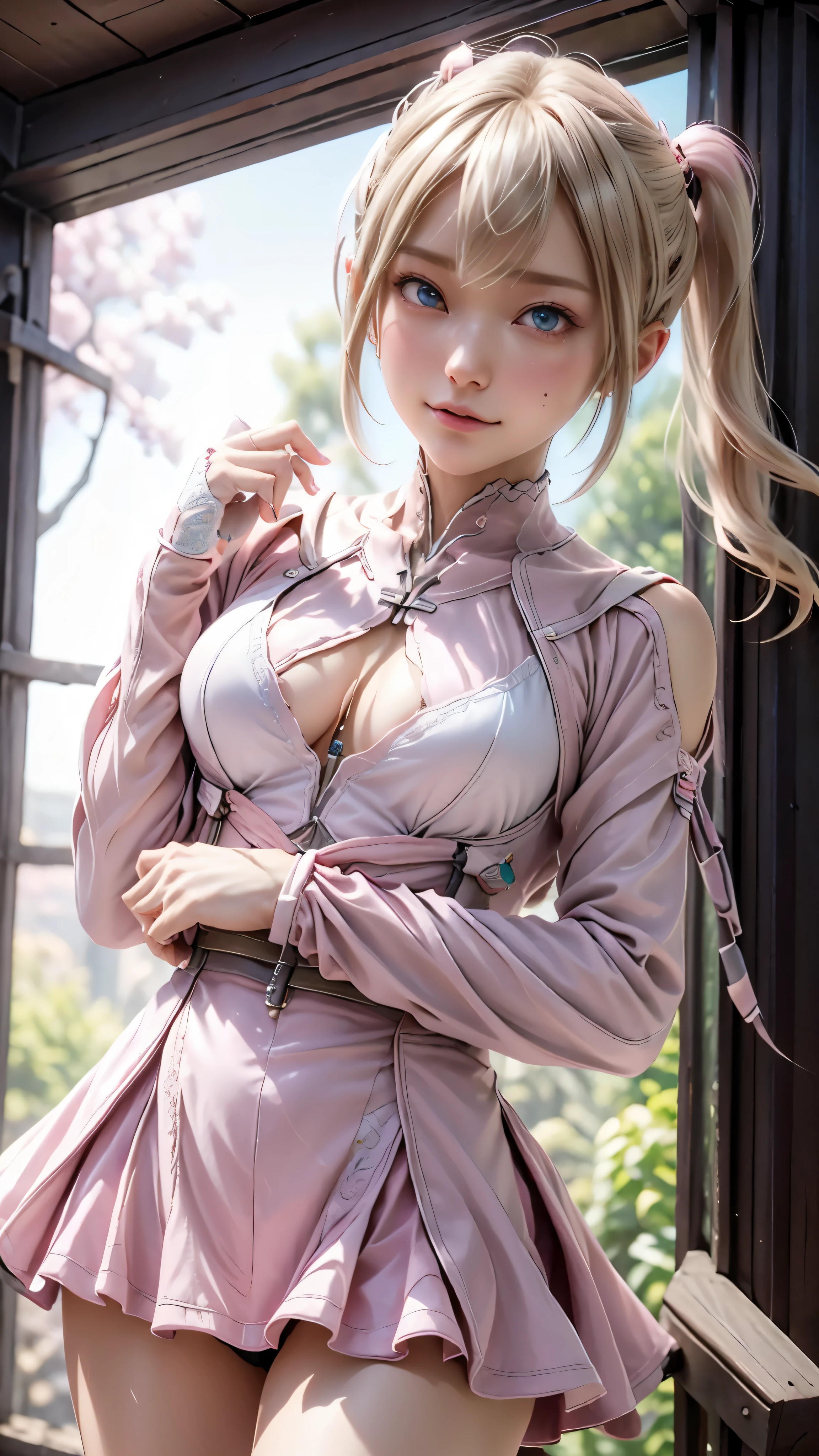 ((highest quality)), ((masterpiece)), (be familiar with:1.4), 。.。.。.3D, beautiful cyberpunk woman image,nffsw(high dynamic range),ray tracing,NVIDIA RTX,super resolution,unreal 5,scattered below the surface,PBR texturing,Post-processing,anisotropic filtering,written boundary depth,maximum clarity and sharpness,multilayer texture,Albedo and specular maps,surface shading,Accurate simulation of light-matter interactions,perfect proportions,octane rendering,two-tone lighting,wide aperture,Low ISO、White balance、Rule of thirds、8,000 students、(())(((White and pink clothes)))((blonde))
